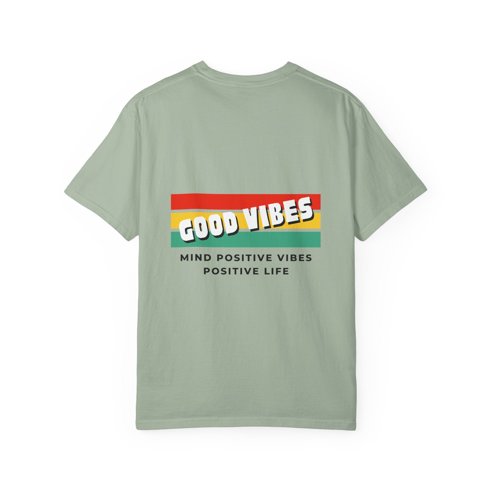 Good Vibes T-Shirt — Retro Stripes “Mind Positive Vibes, Positive Life”