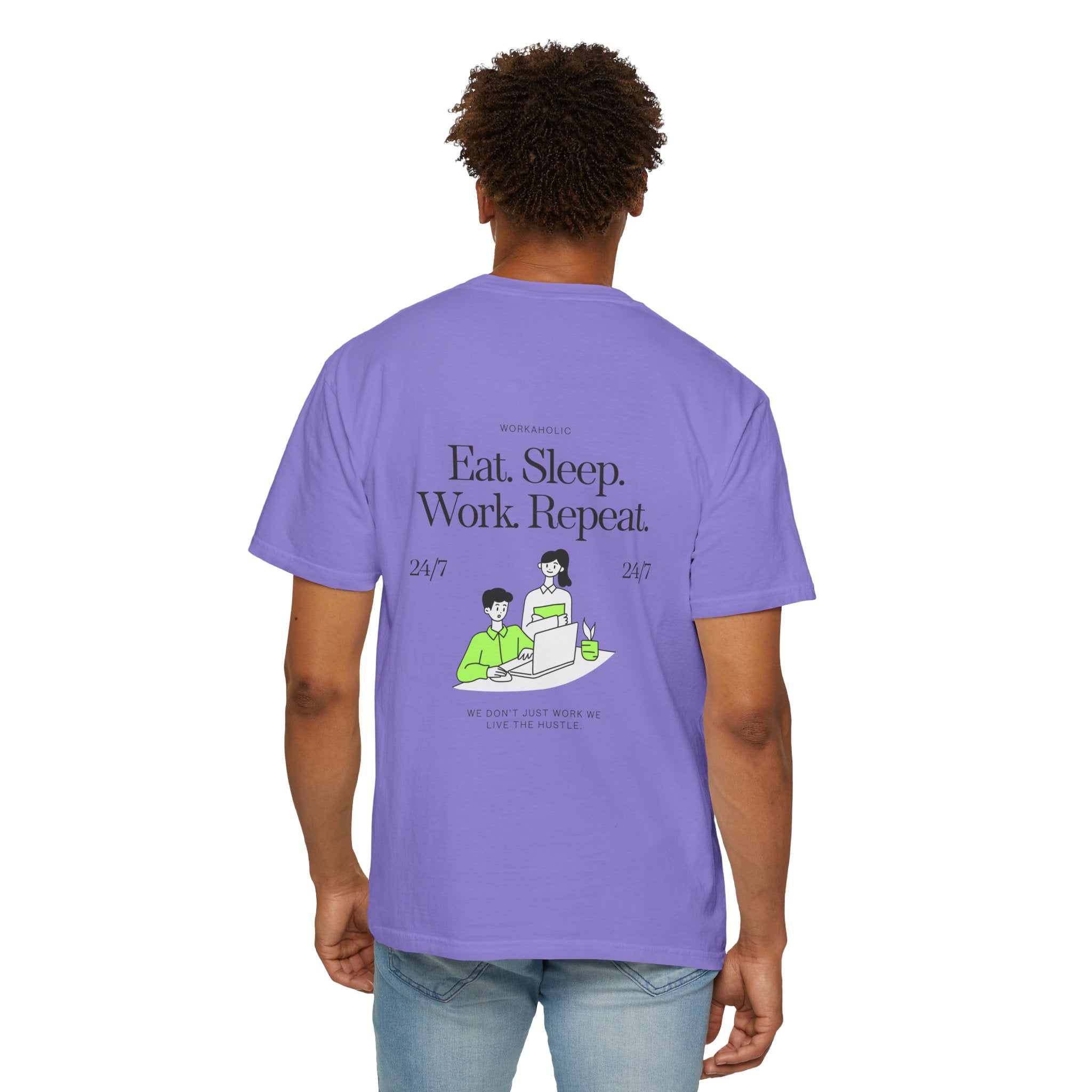 Eat. Sleep. Work. Repeat. Tee — Minimalist Remote Work Graphic T-Shirt