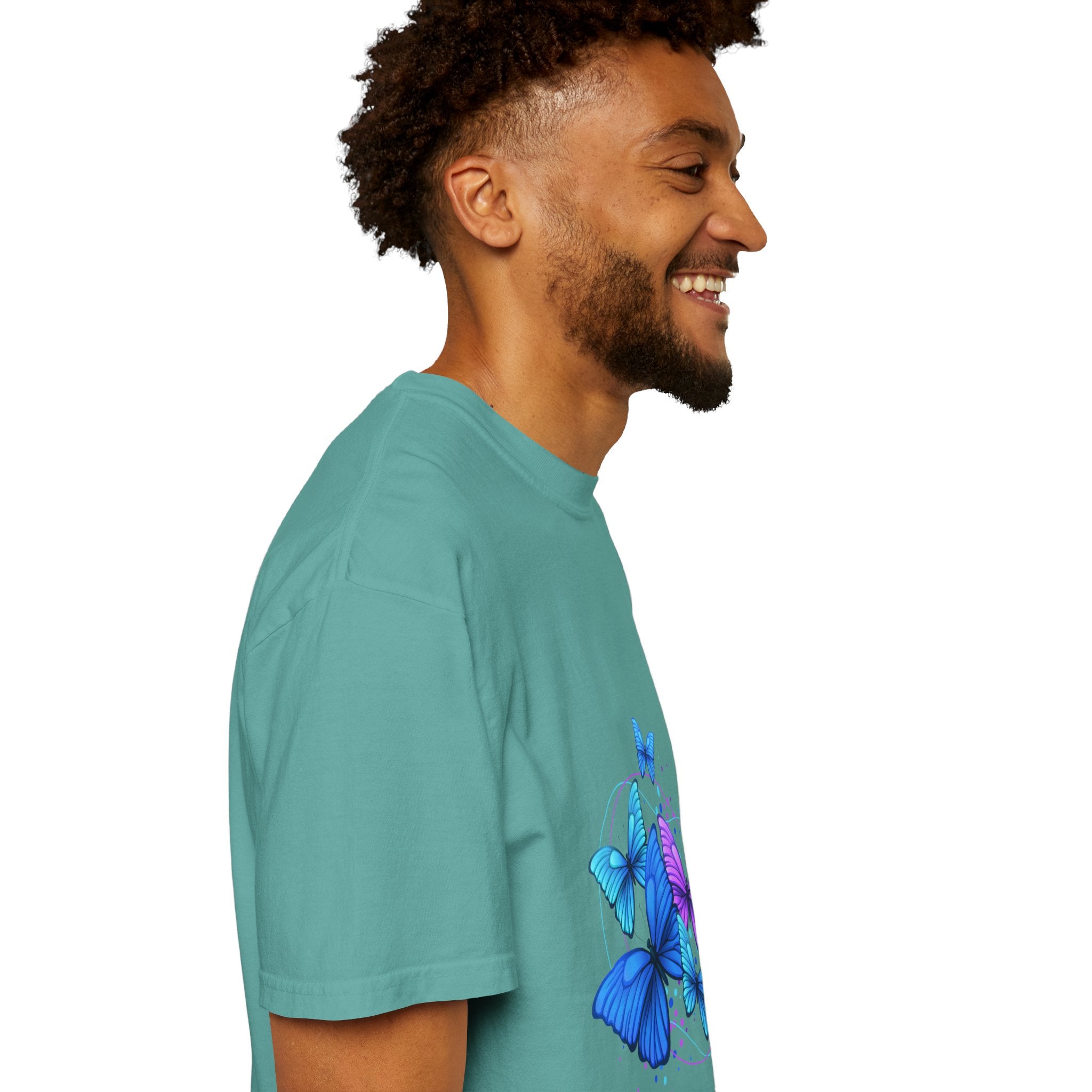 Butterfly Cluster T‑Shirt — Blue & Purple Wings Graphic Tee