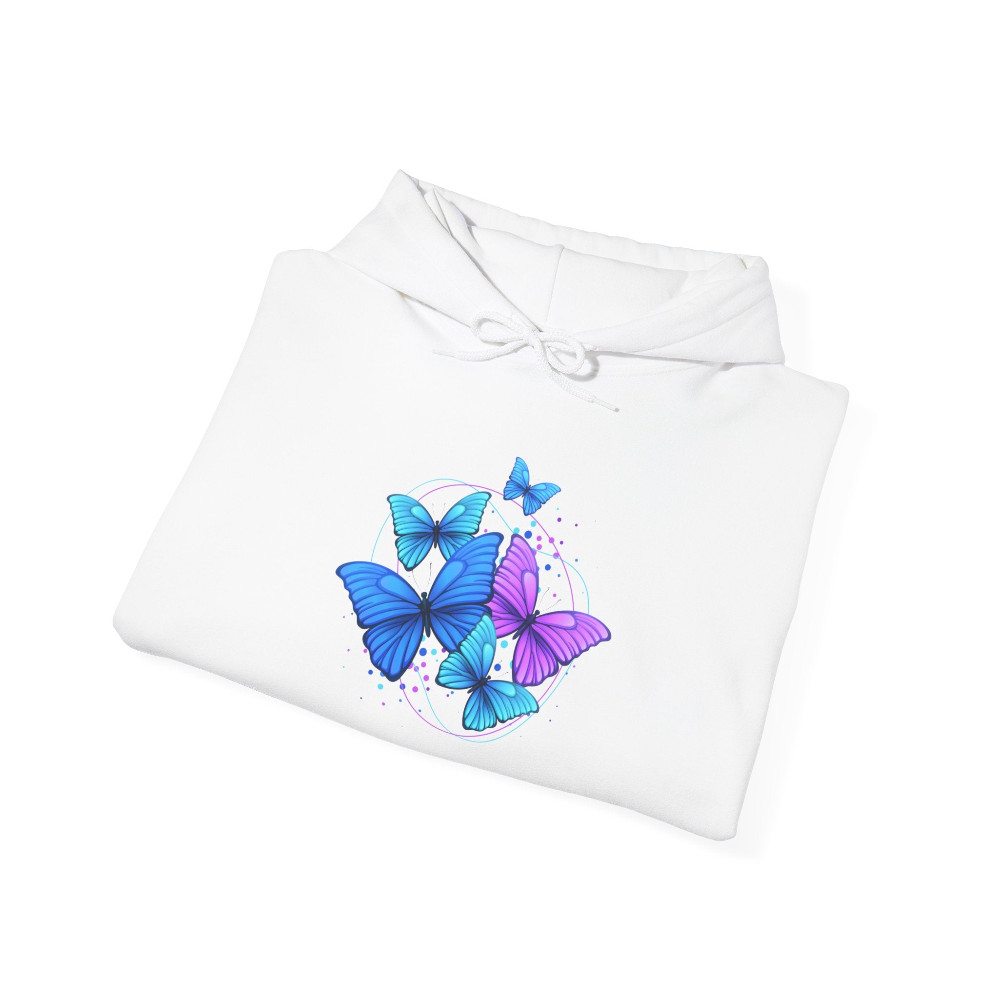 Butterfly Cluster Hoodie – Blue & Purple Butterfly Graphic Sweatshirt