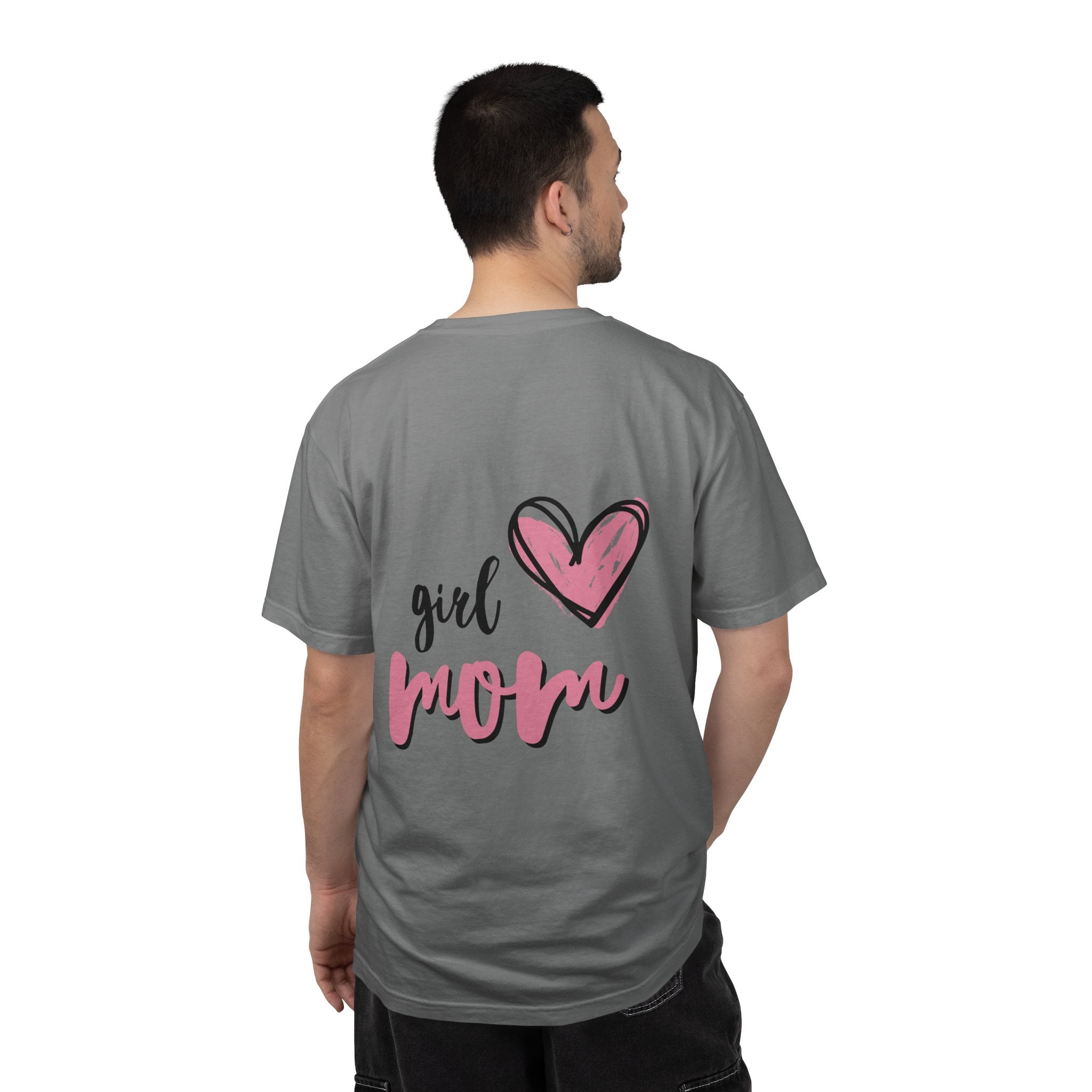 Girl Mom T-Shirt — Pink Heart Mom Shirt for New & Proud Mothers