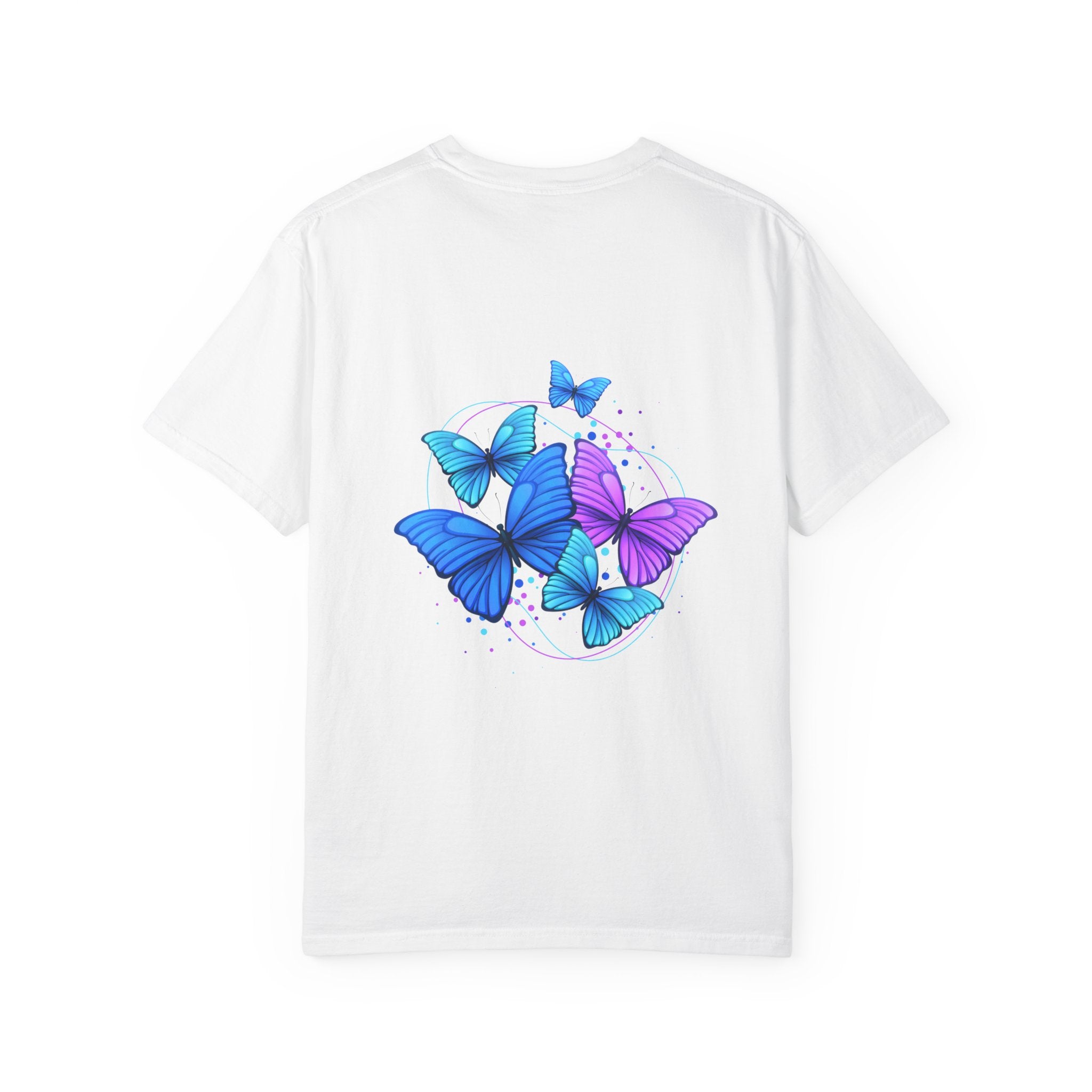 Butterfly Cluster T‑Shirt — Blue & Purple Wings Graphic Tee
