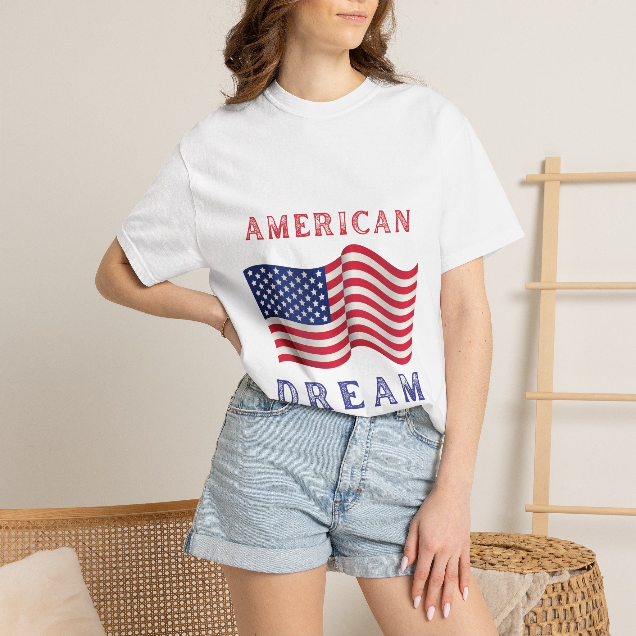 American Dream T-Shirt — Vintage Flag Graphic Tee for 4th of July & Patriotic Celebrations