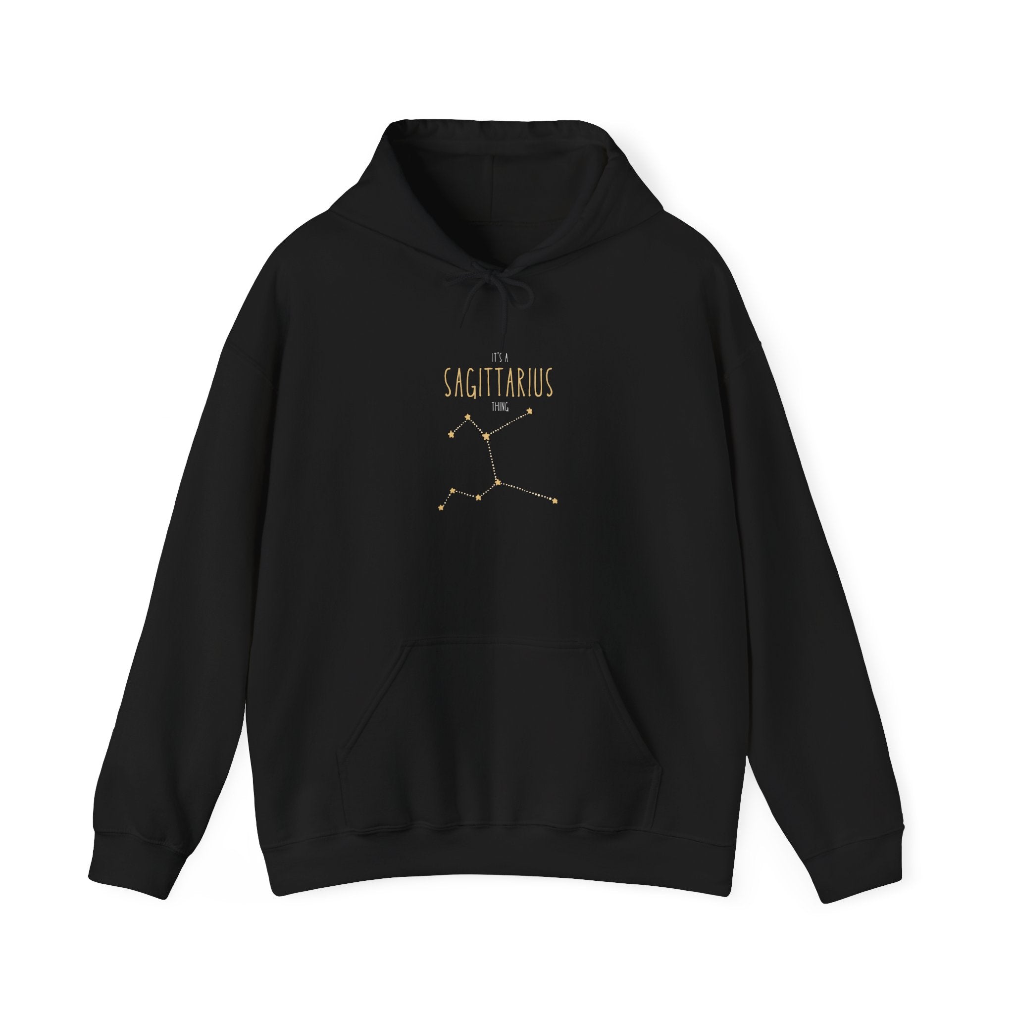Sagittarius Constellation Hoodie – Gold Zodiac Graphic