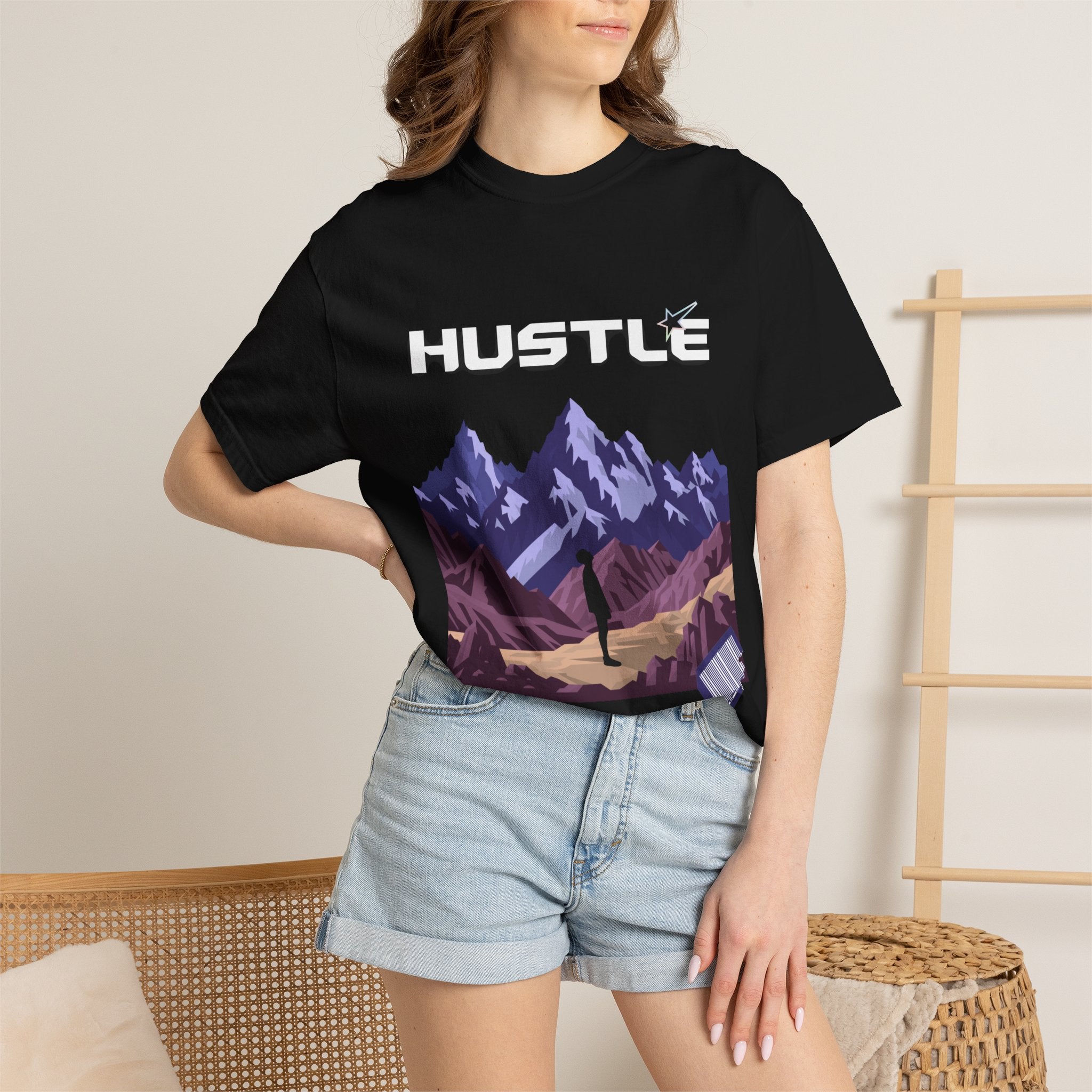 Hustle Mountain T-Shirt — Adventure Motivational Graphic Tee