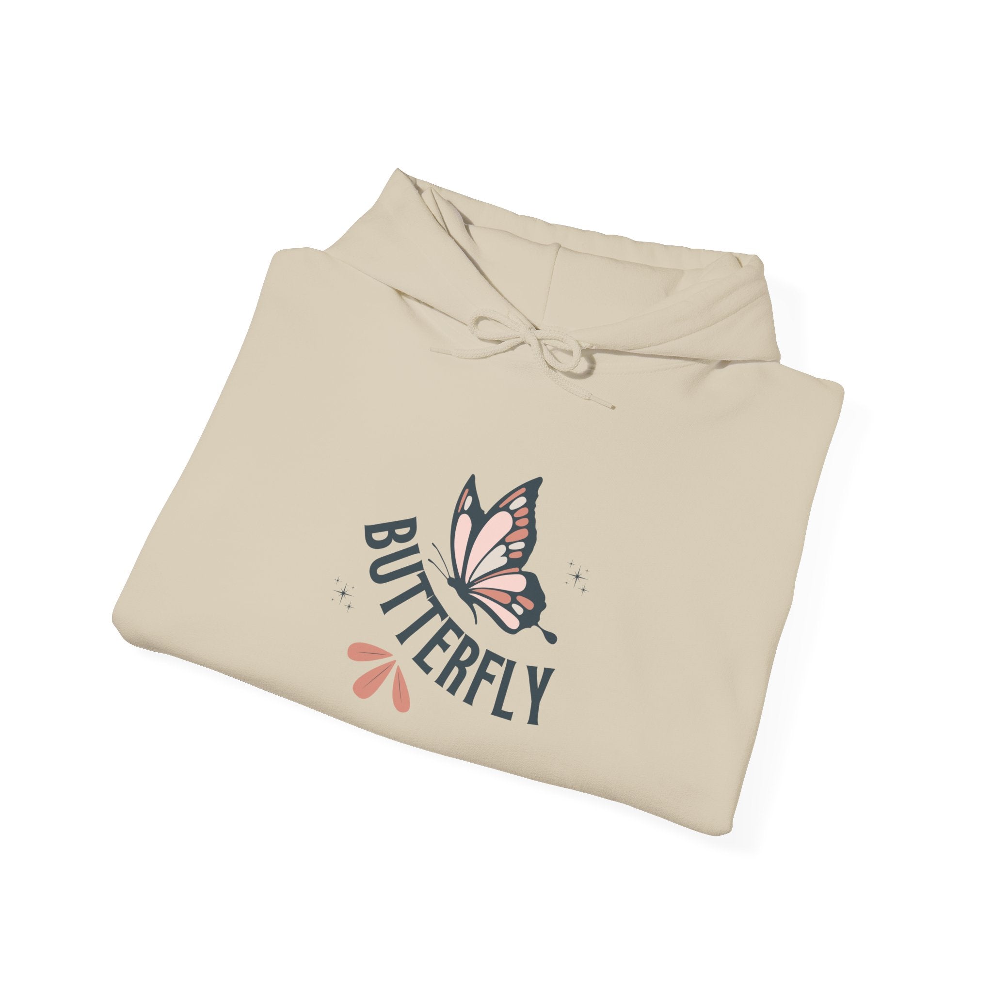 Butterfly Hoodie — Floral Pink Butterfly Graphic Pullover