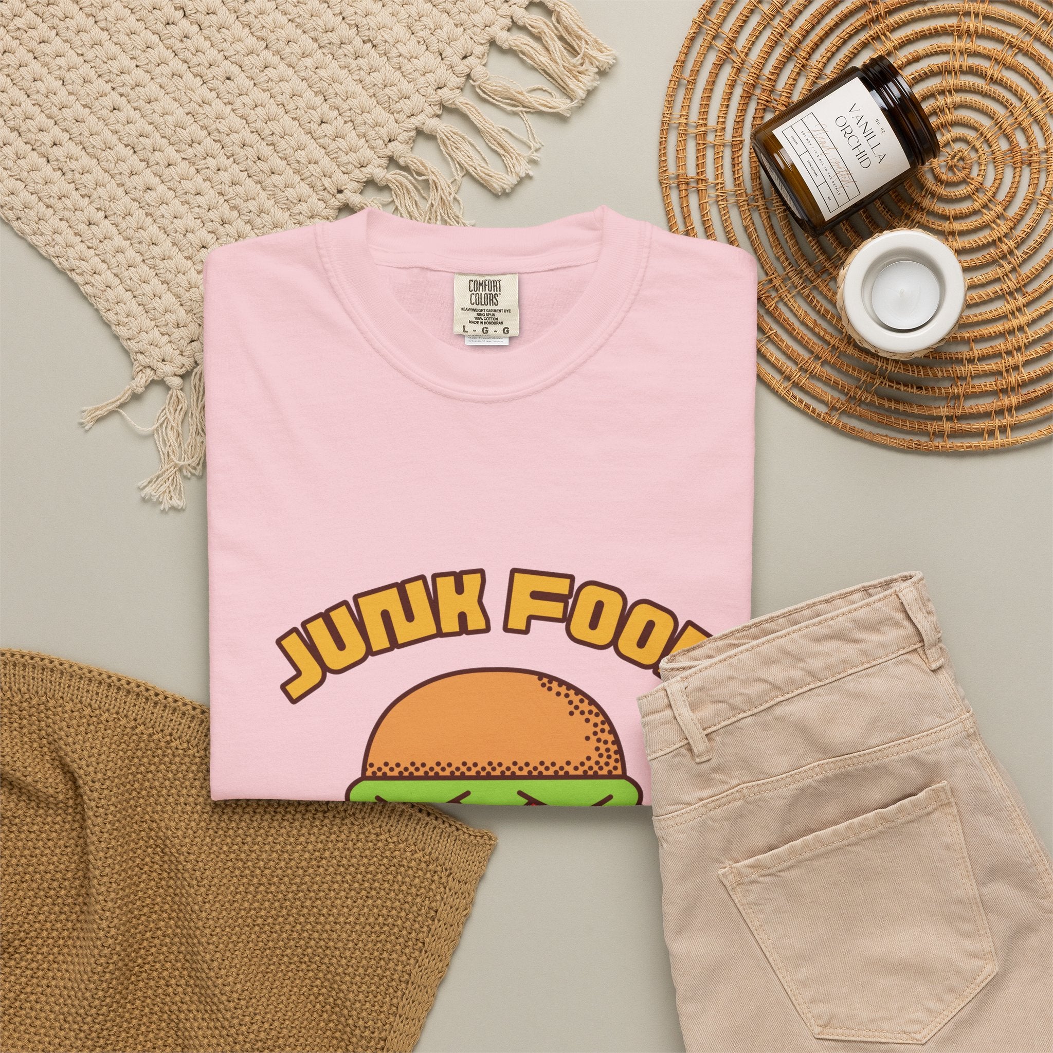 Junk Food Burger T-Shirt — Cute Retro ‘Delicious Taste’ Graphic Tee