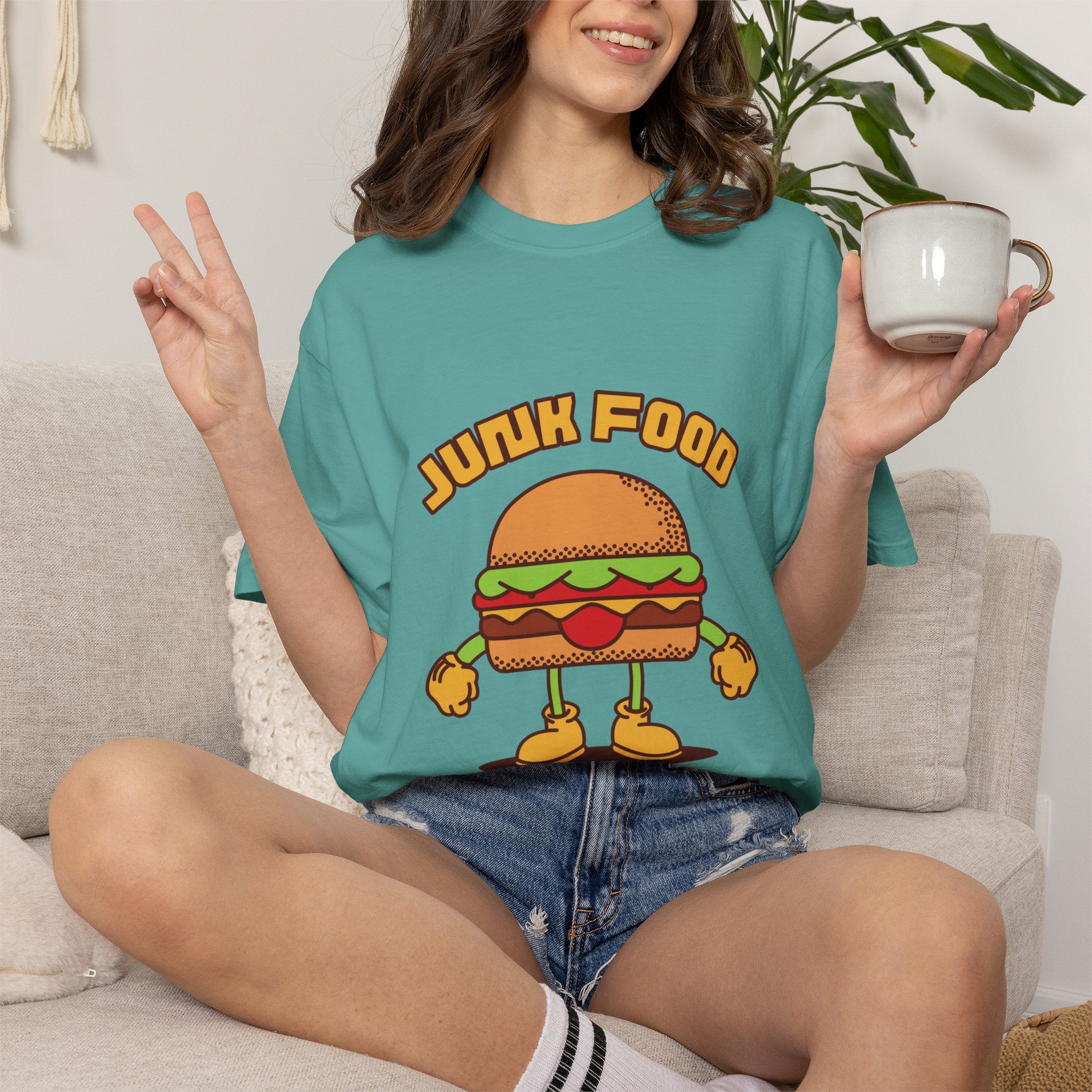 Junk Food Burger T-Shirt — Cute Retro ‘Delicious Taste’ Graphic Tee