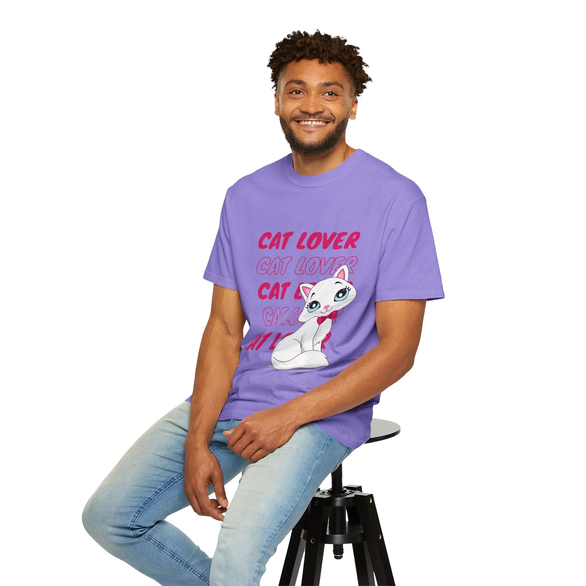 Cat Lover T-Shirt — Cute White Kitten Graphic Tee for Cat Moms & Fans
