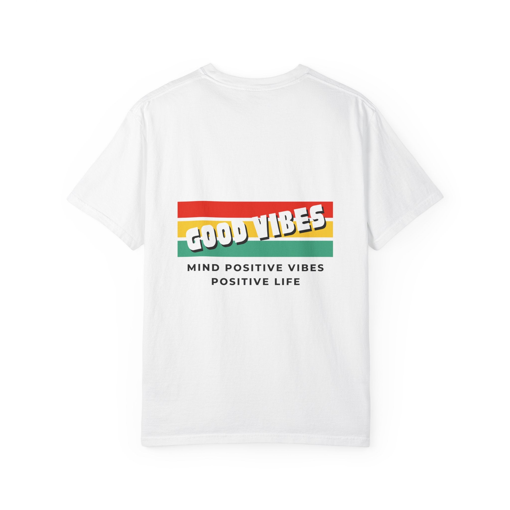 Good Vibes T-Shirt — Retro Stripes “Mind Positive Vibes, Positive Life”