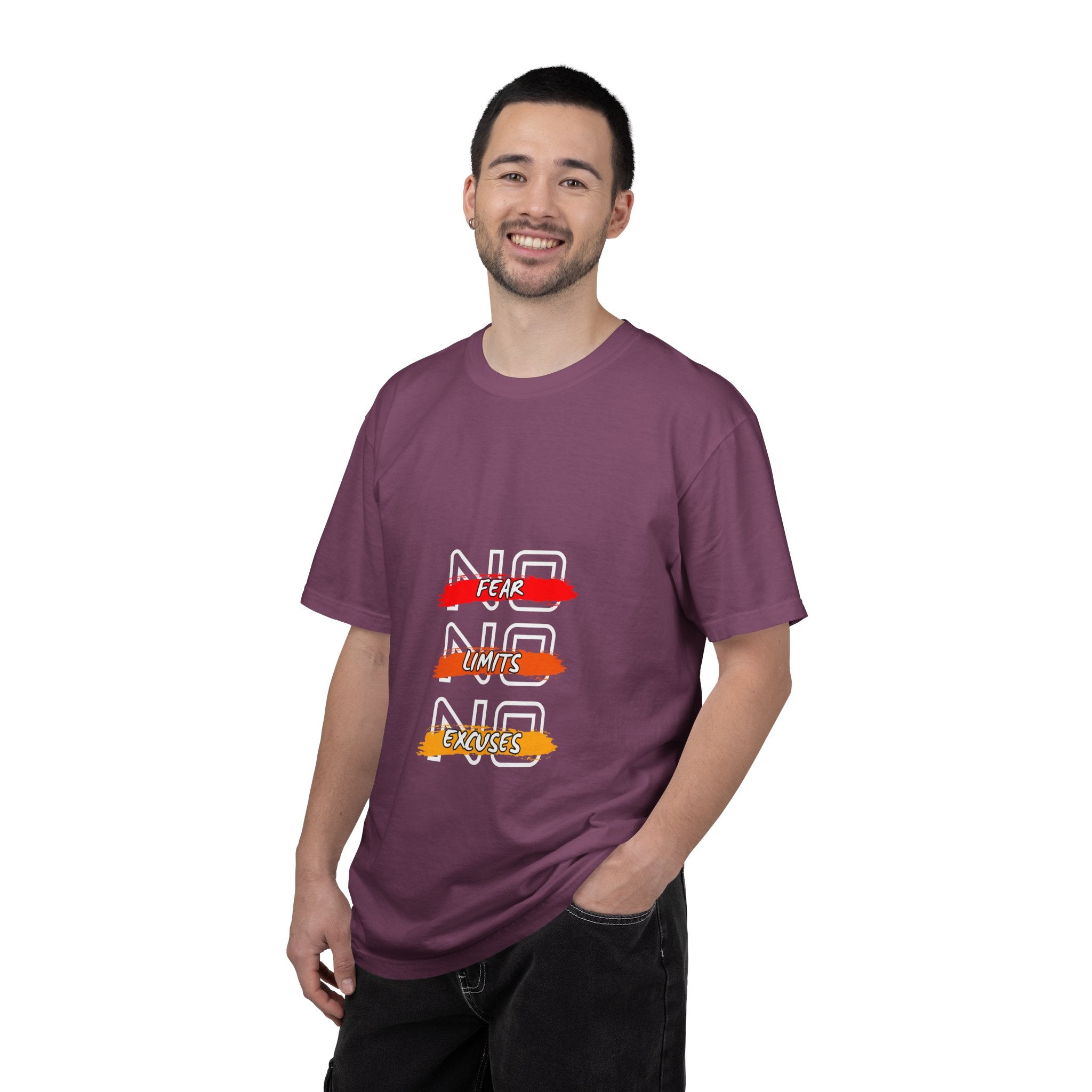 T-Shirt — "No Fear, No Limits, No Excuses" Motivational Graphic Tee
