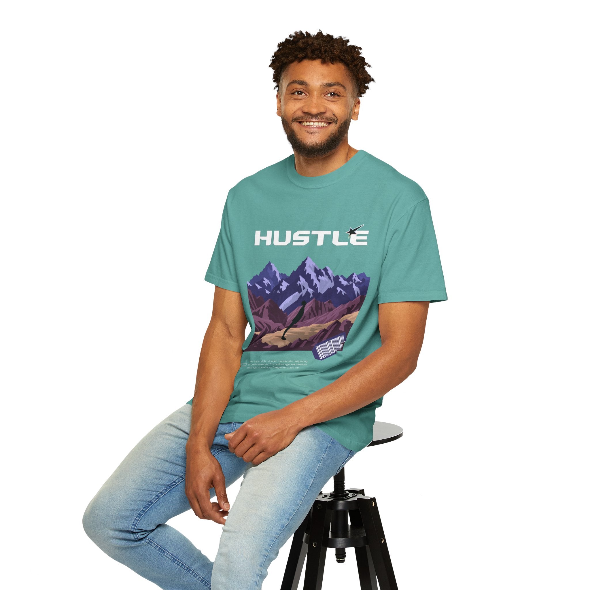 Hustle Mountain T-Shirt — Adventure Motivational Graphic Tee