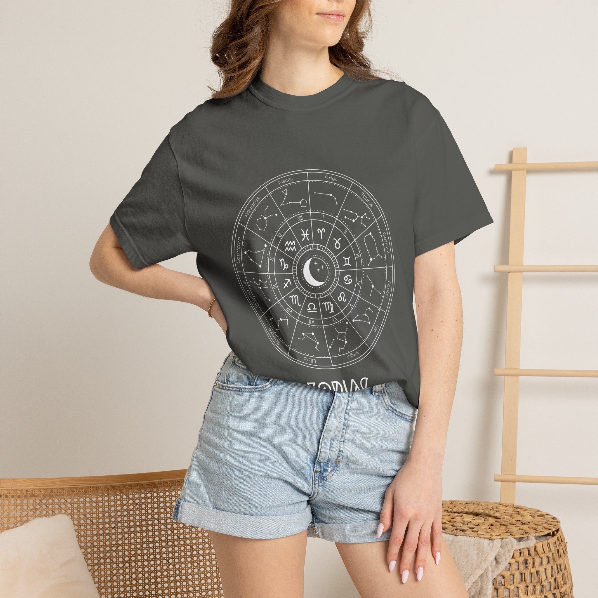 Zodiac Wheel T-Shirt — Astrological Moon & Signs Graphic Tee