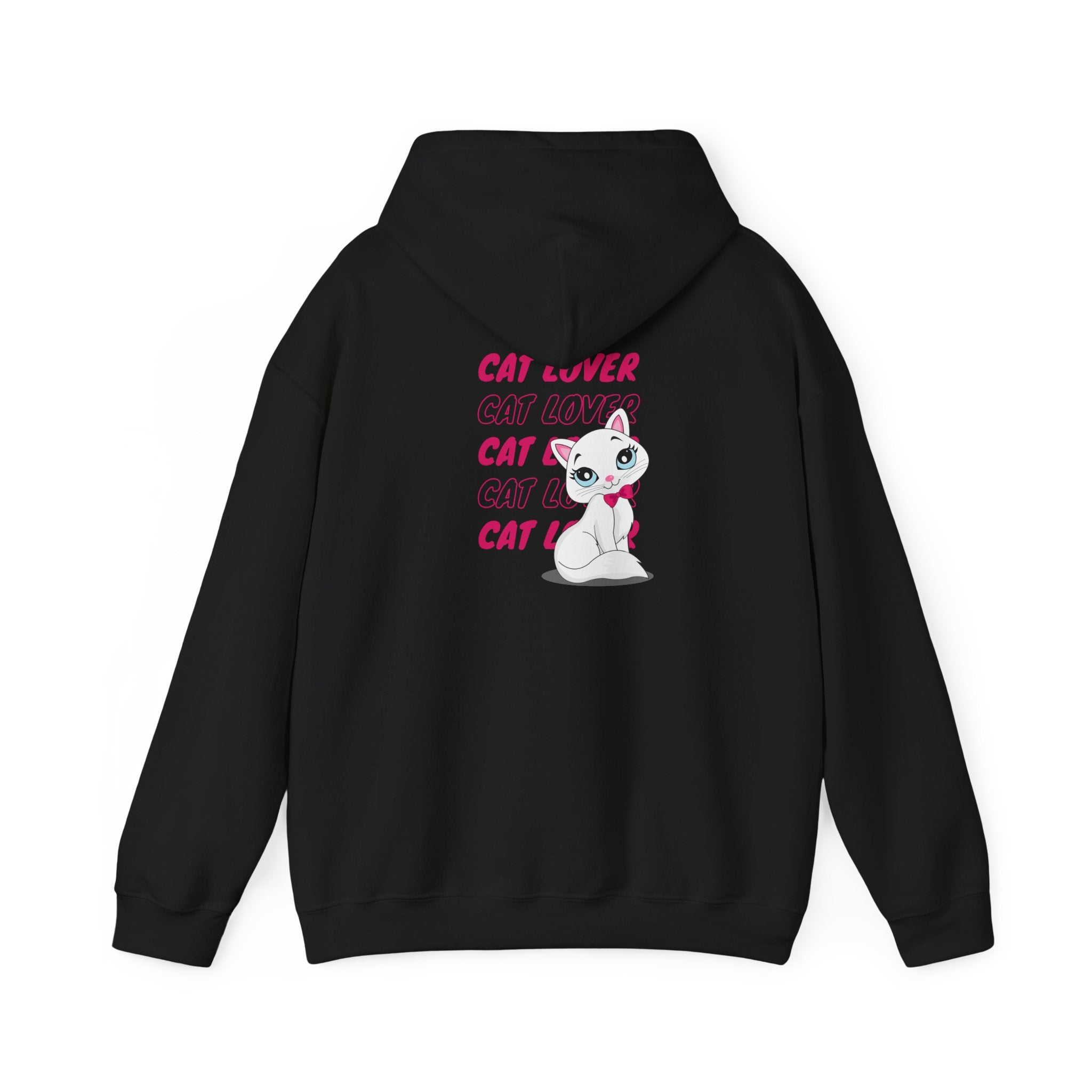 Cat Lover Hoodie — Cute Pink Kitty Graphic Pullover