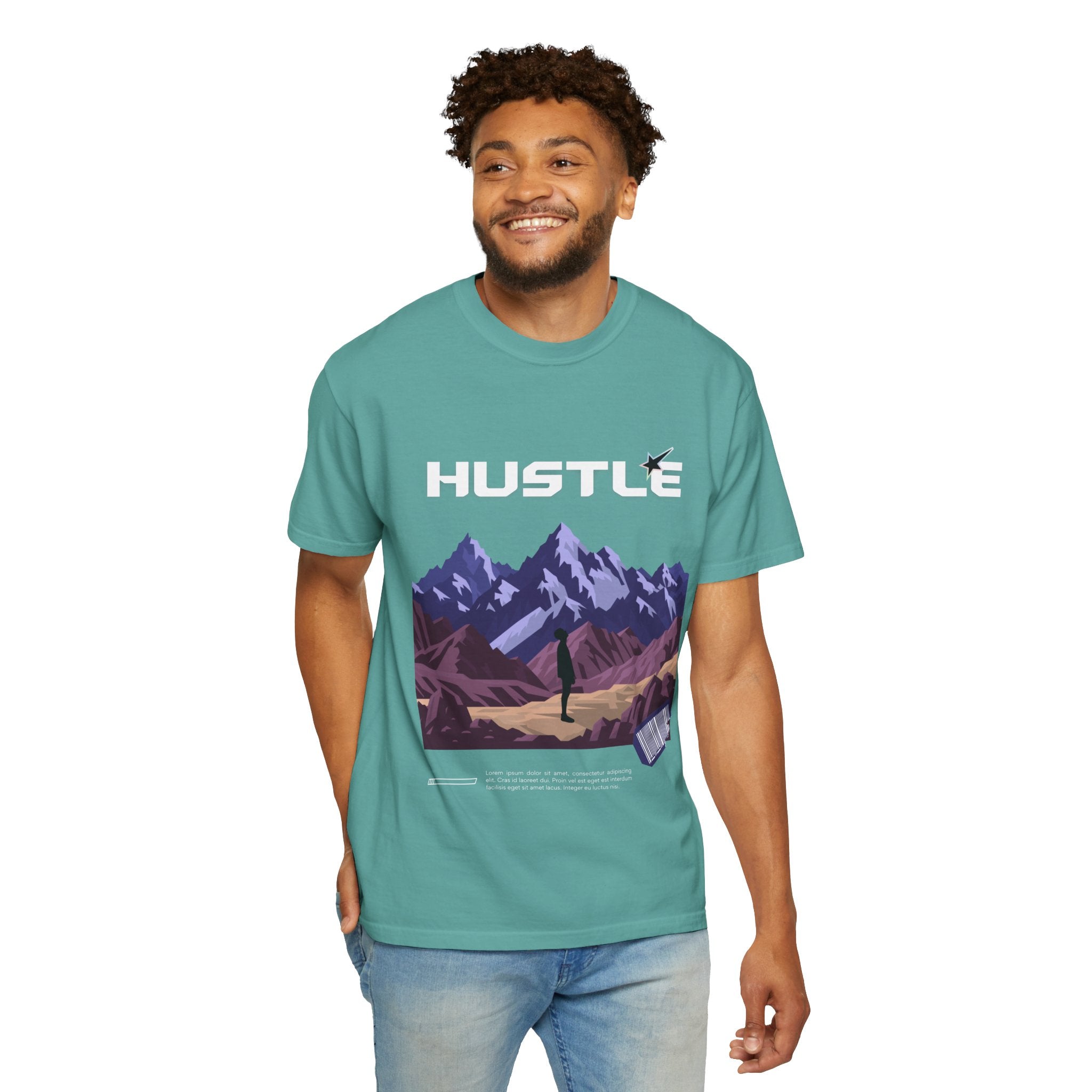 Hustle Mountain T-Shirt — Adventure Motivational Graphic Tee