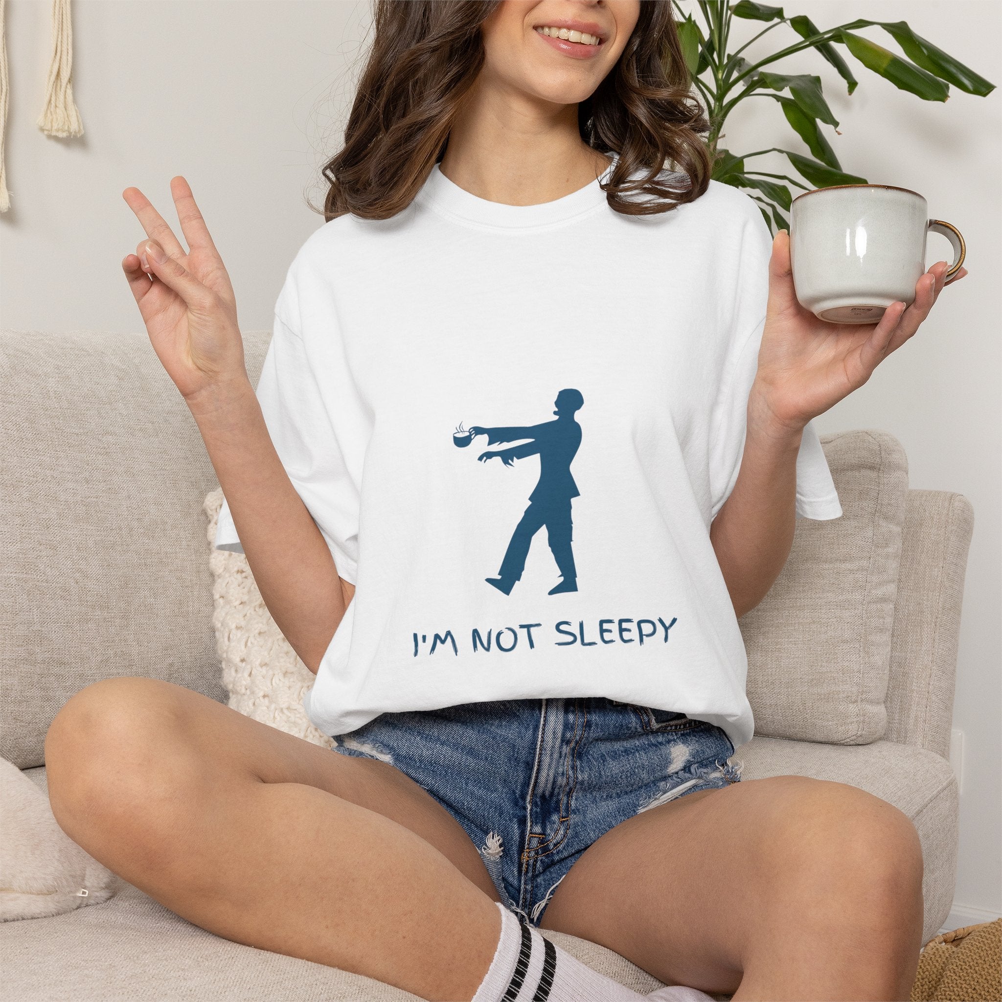 Zombie Silhouette T-Shirt — "I’m Not Sleepy" Funny Halloween Tee