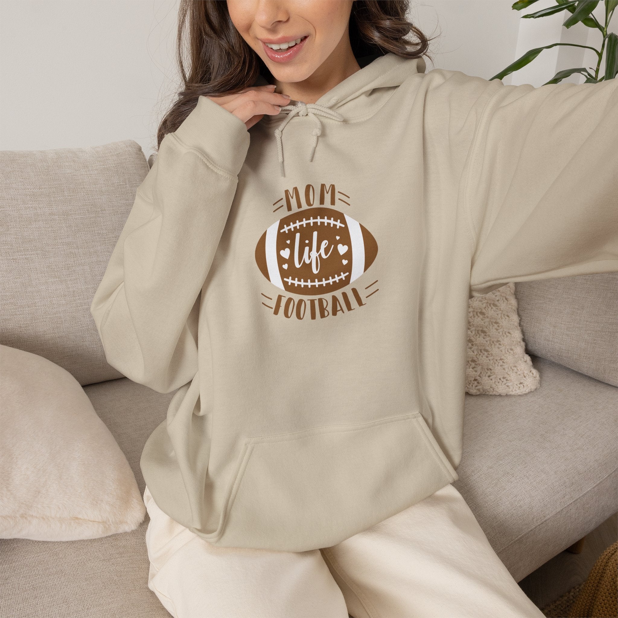 Football Mom Hoodie - "Mom Life Football" Pullover for Game Day