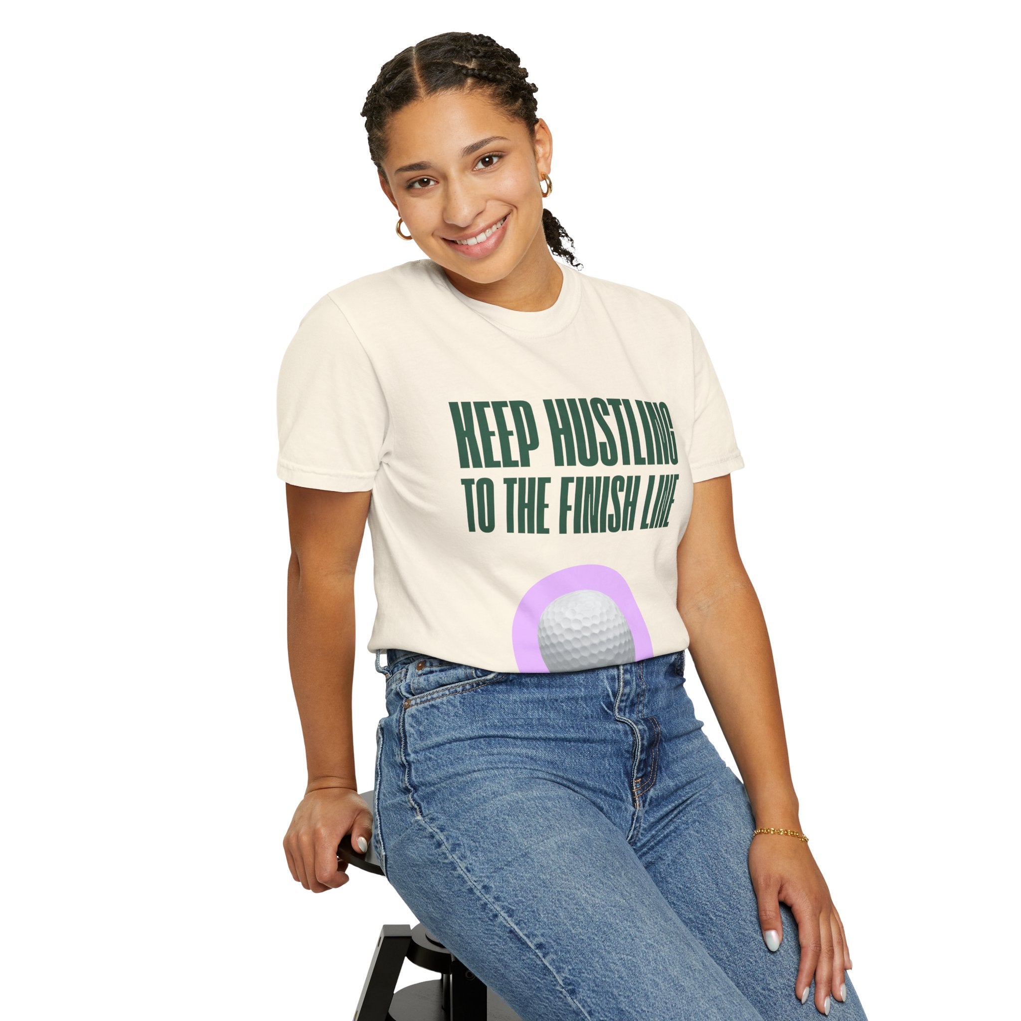 Keep Hustling to the Finish Line Golf T‑Shirt