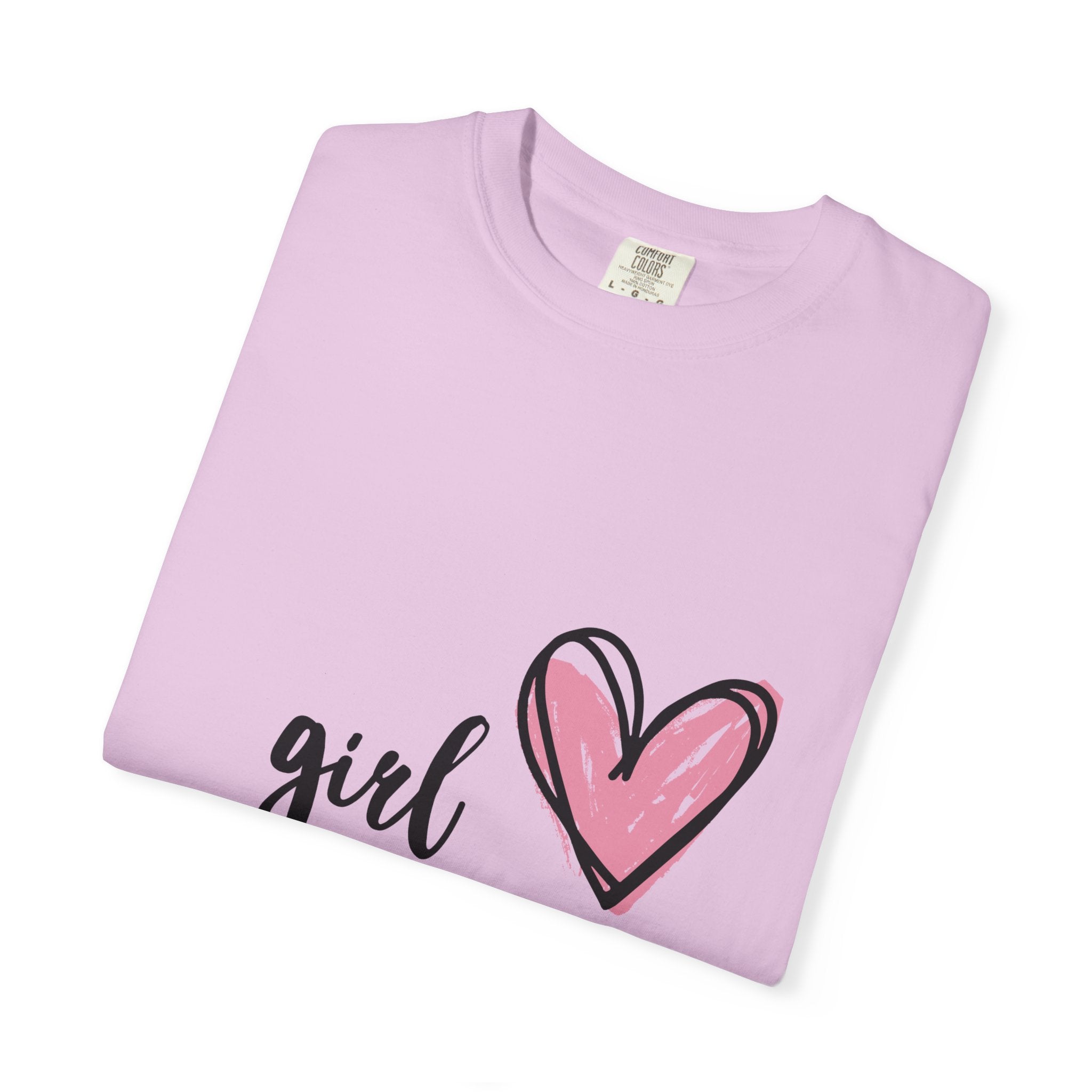 Girl Mom T-Shirt — Pink Heart Mom Shirt for New & Proud Mothers