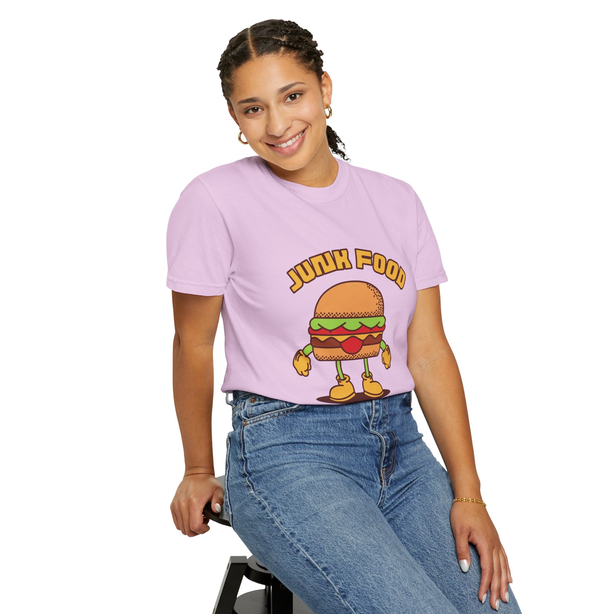 Junk Food Burger T-Shirt — Cute Retro ‘Delicious Taste’ Graphic Tee