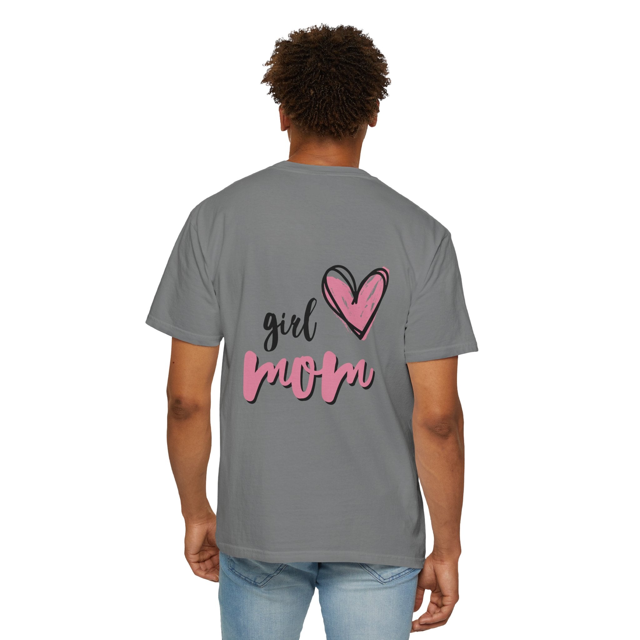 Girl Mom T-Shirt — Pink Heart Mom Shirt for New & Proud Mothers
