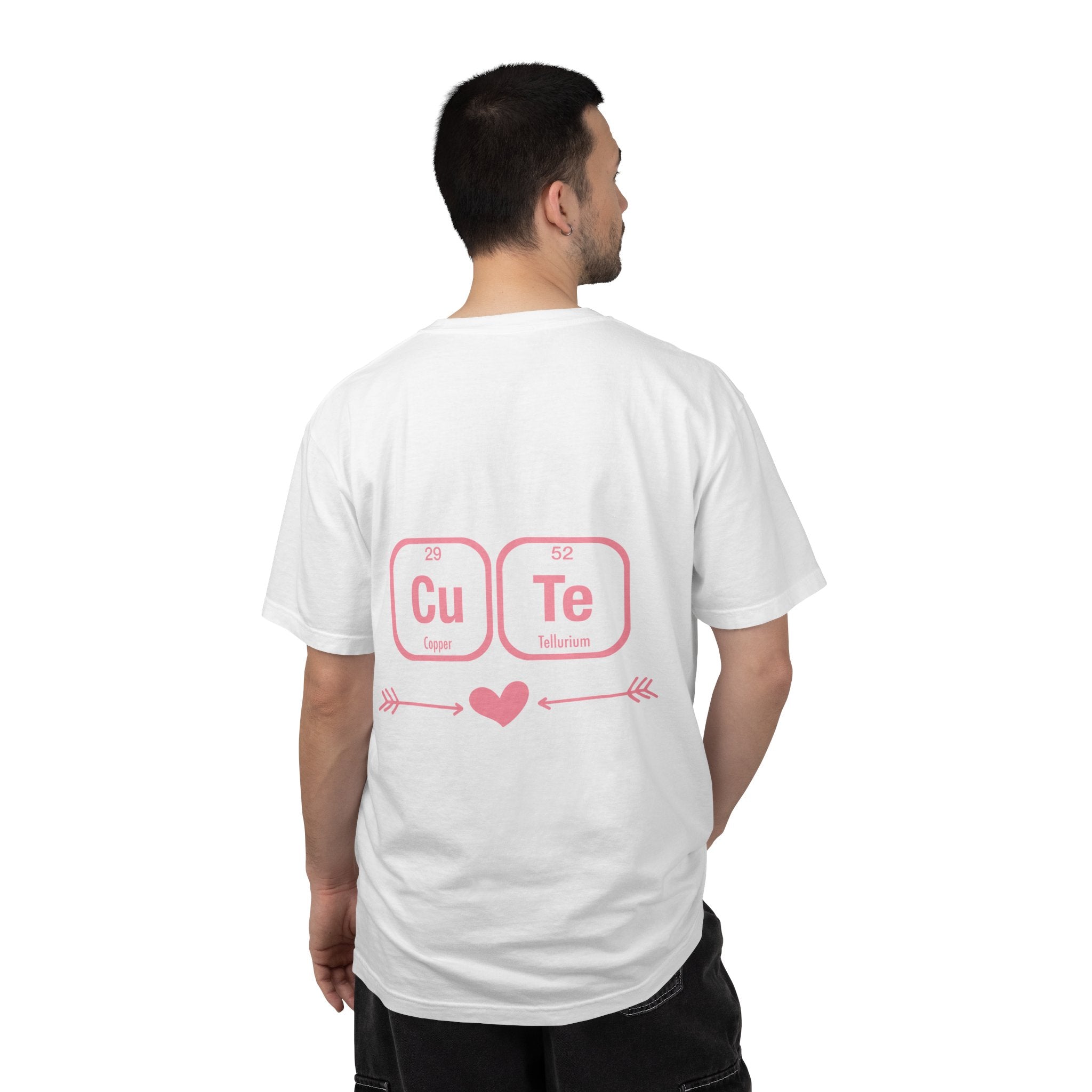 Cute Chemistry Tee — "Cu Te" Element Heart Graphic T-Shirt