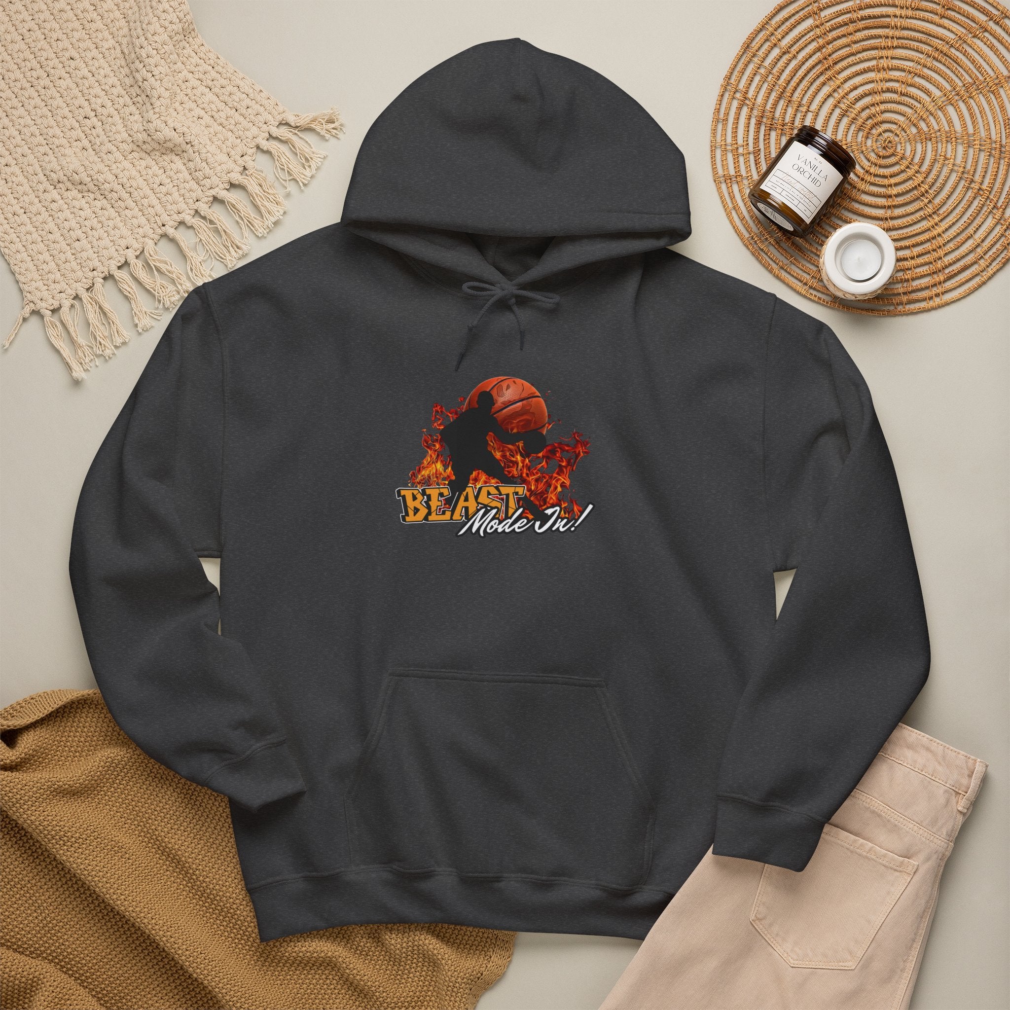 Basketball Beast Mode Hoodie — "Beast Mode On" Graphic Pullover
