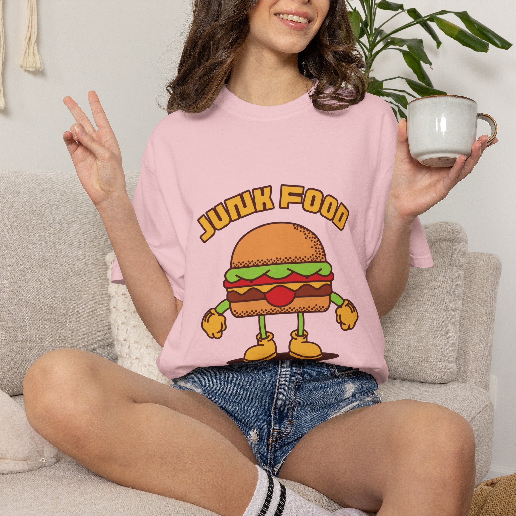Junk Food Burger T-Shirt — Cute Retro ‘Delicious Taste’ Graphic Tee
