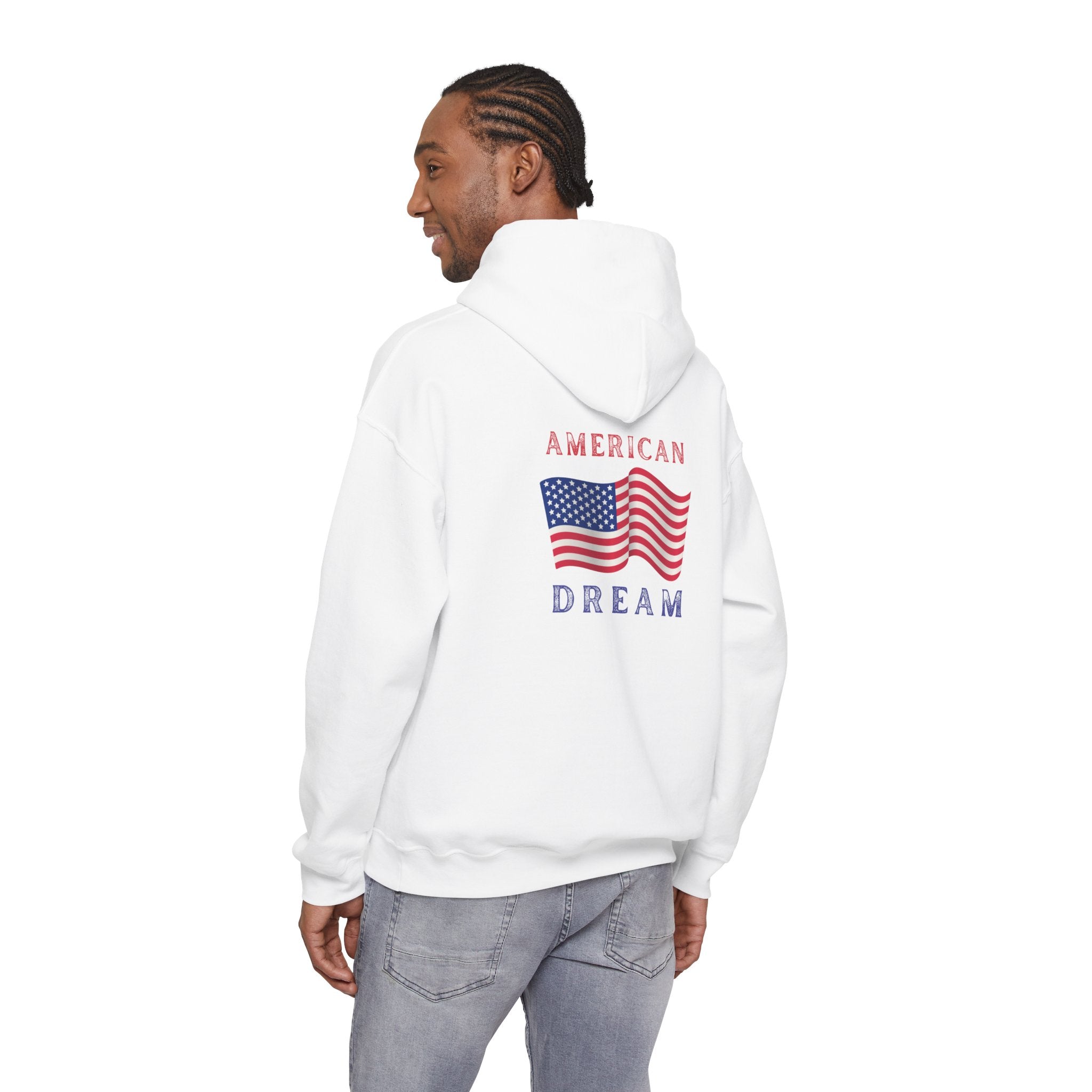 American Dream Hoodie - Vintage USA Flag Pullover