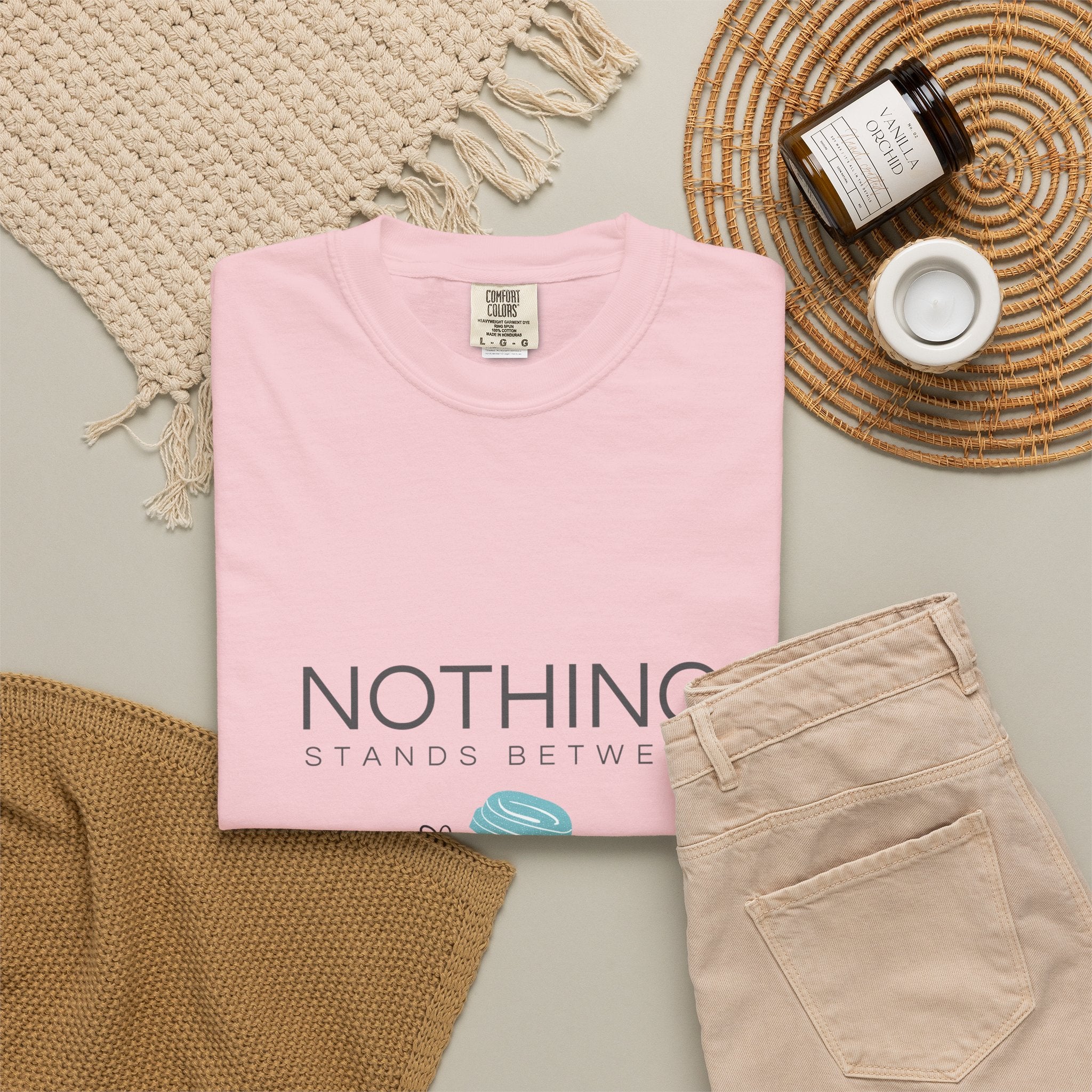 Nothing Stands Between A Girl And Her Coffee T-Shirt — Cute Coffee Lover Tee