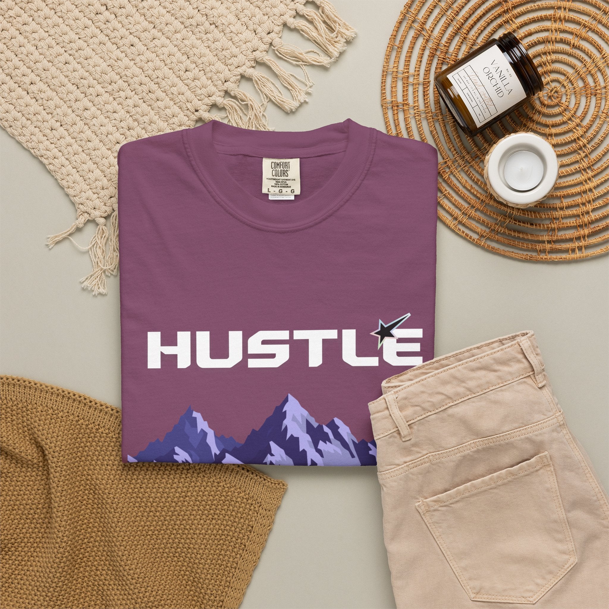 Hustle Mountain T-Shirt — Adventure Motivational Graphic Tee