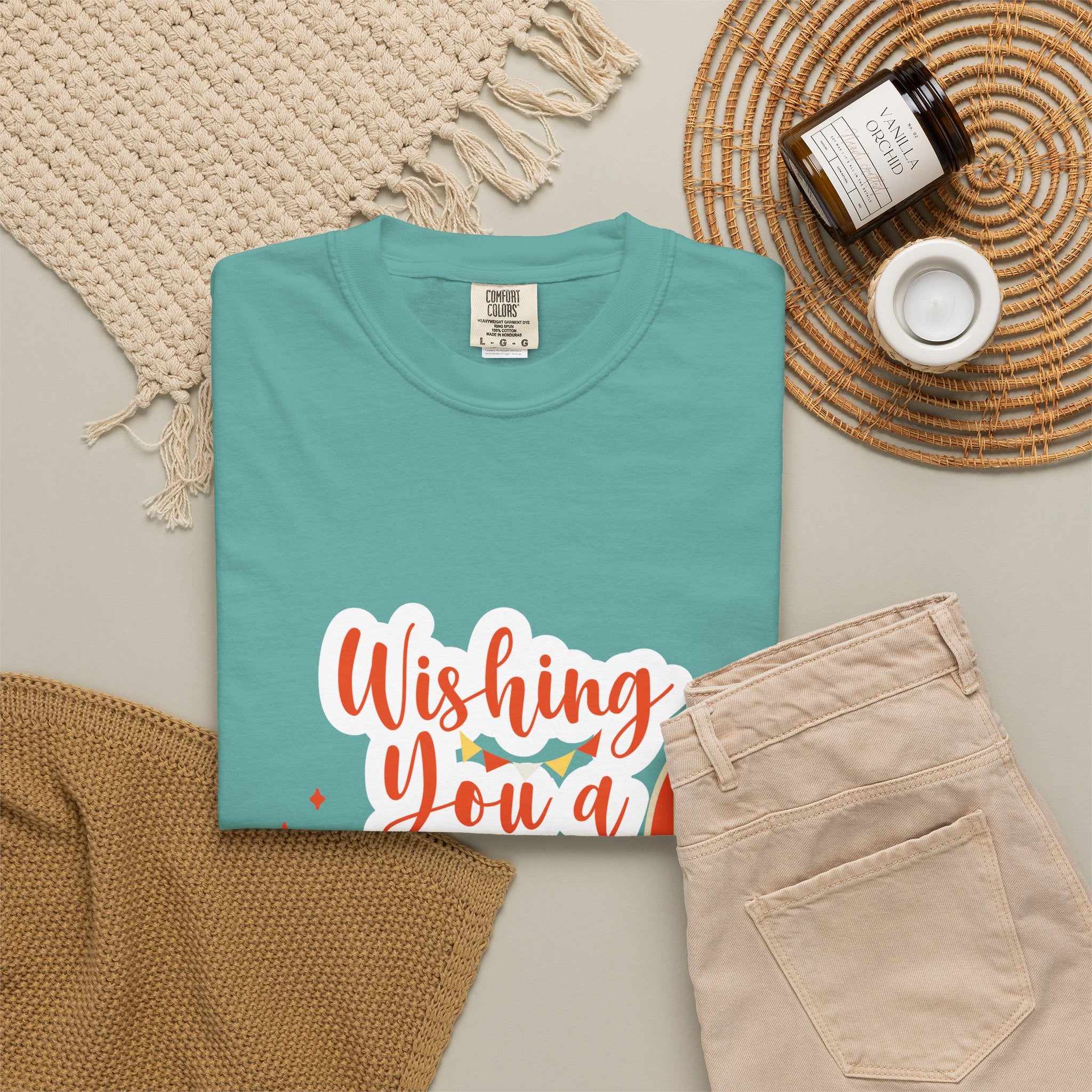 Holiday Surfboard T‑Shirt — "Wishing You a Sparkly Holiday" Beachy Christmas Tee