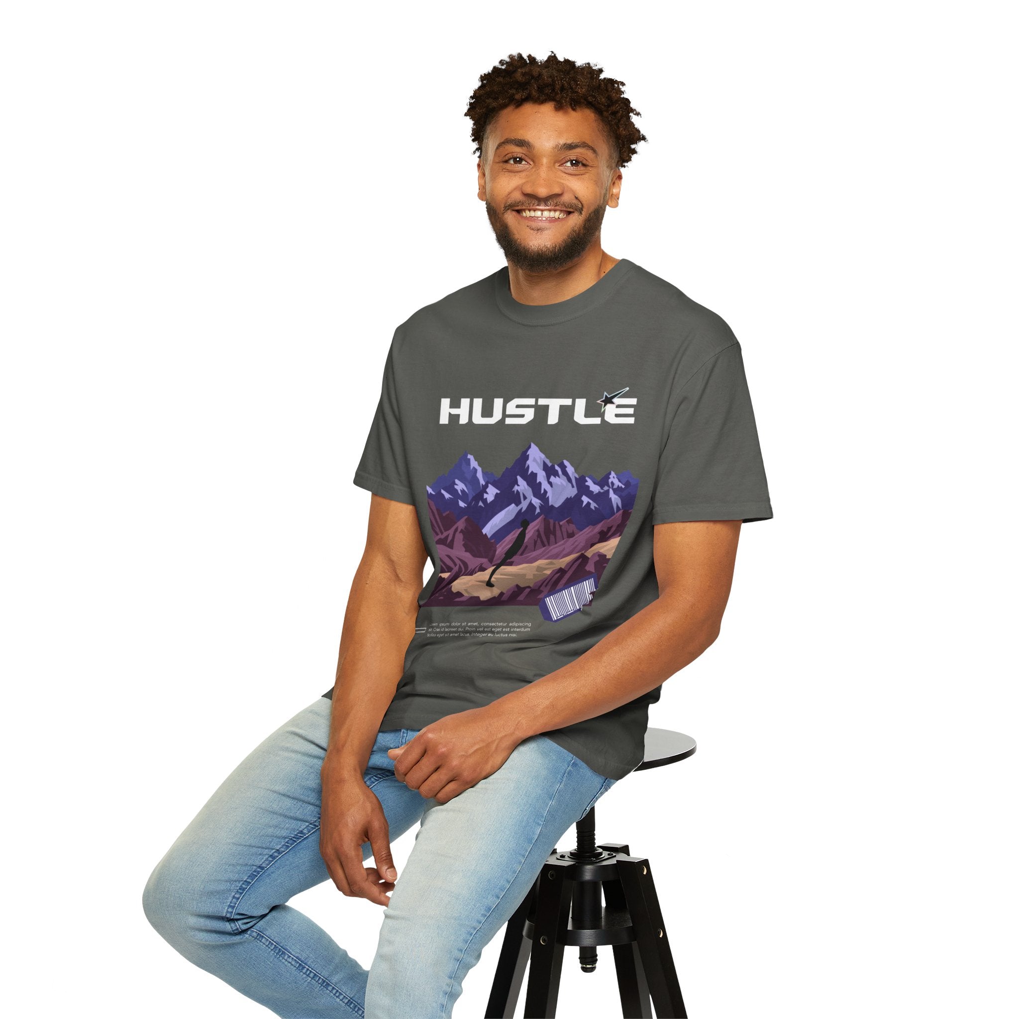 Hustle Mountain T-Shirt — Adventure Motivational Graphic Tee