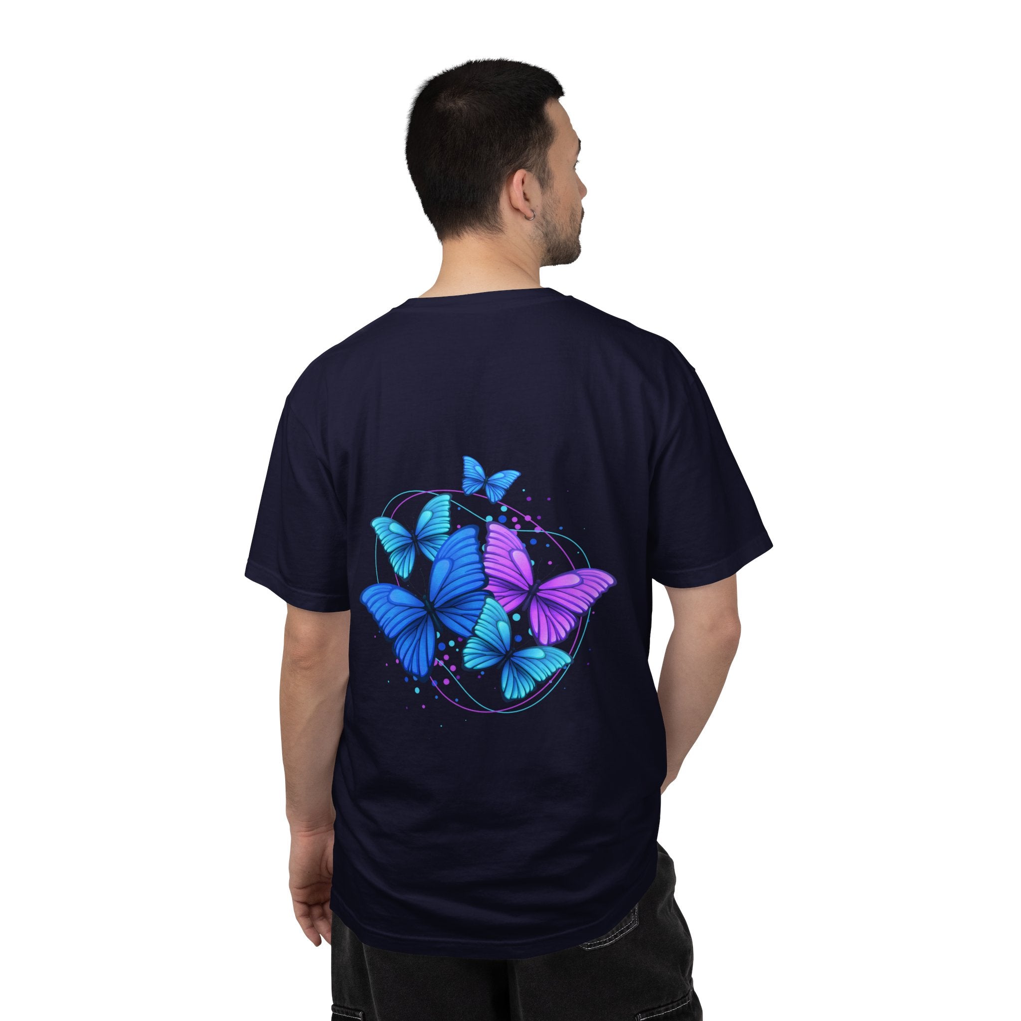Butterfly Cluster T‑Shirt — Blue & Purple Wings Graphic Tee