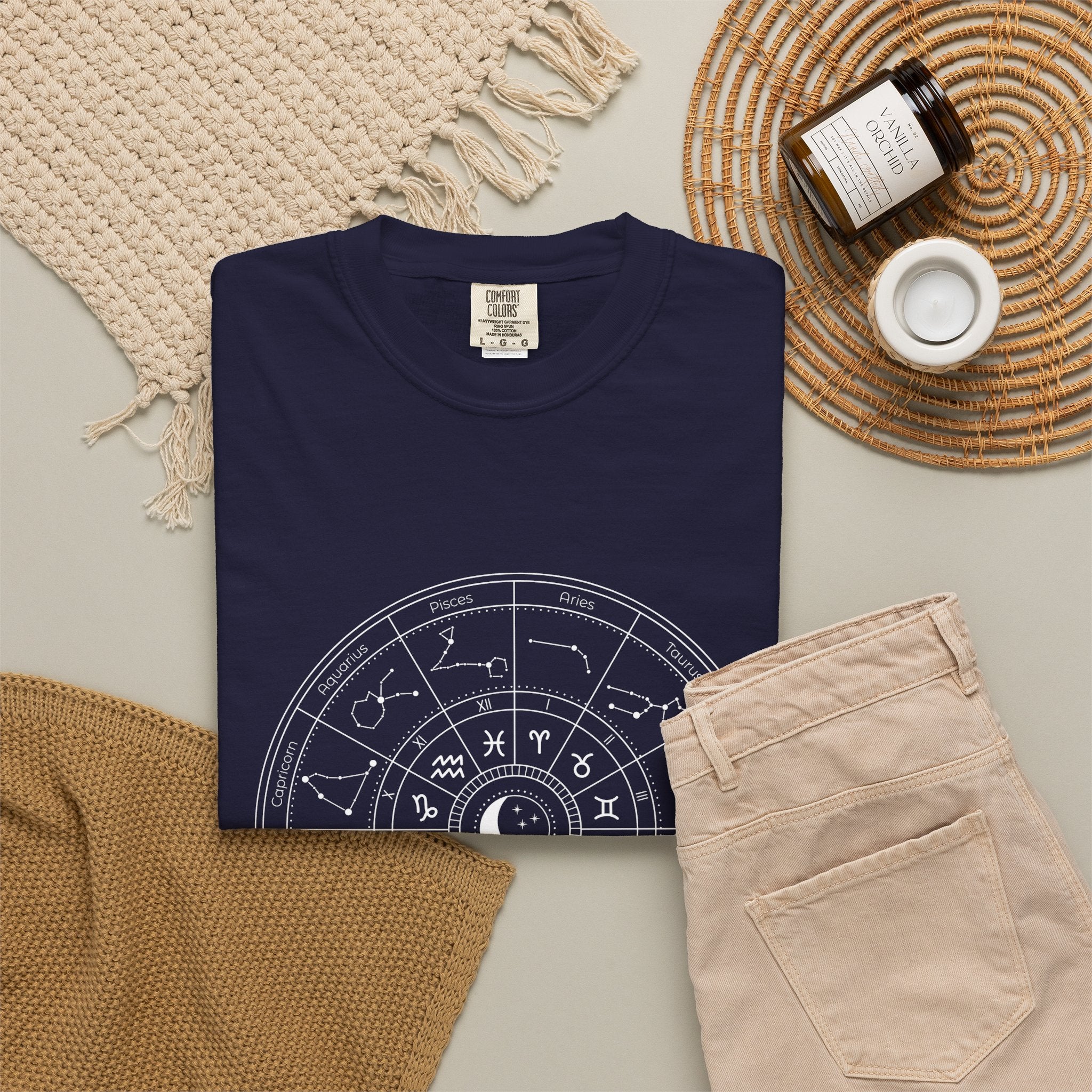 Zodiac Wheel T-Shirt — Astrological Moon & Signs Graphic Tee