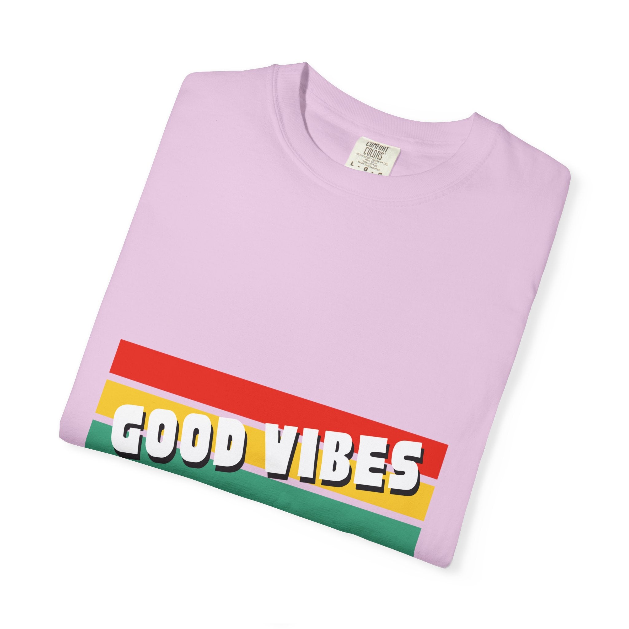 Good Vibes T-Shirt — Retro Stripes “Mind Positive Vibes, Positive Life”