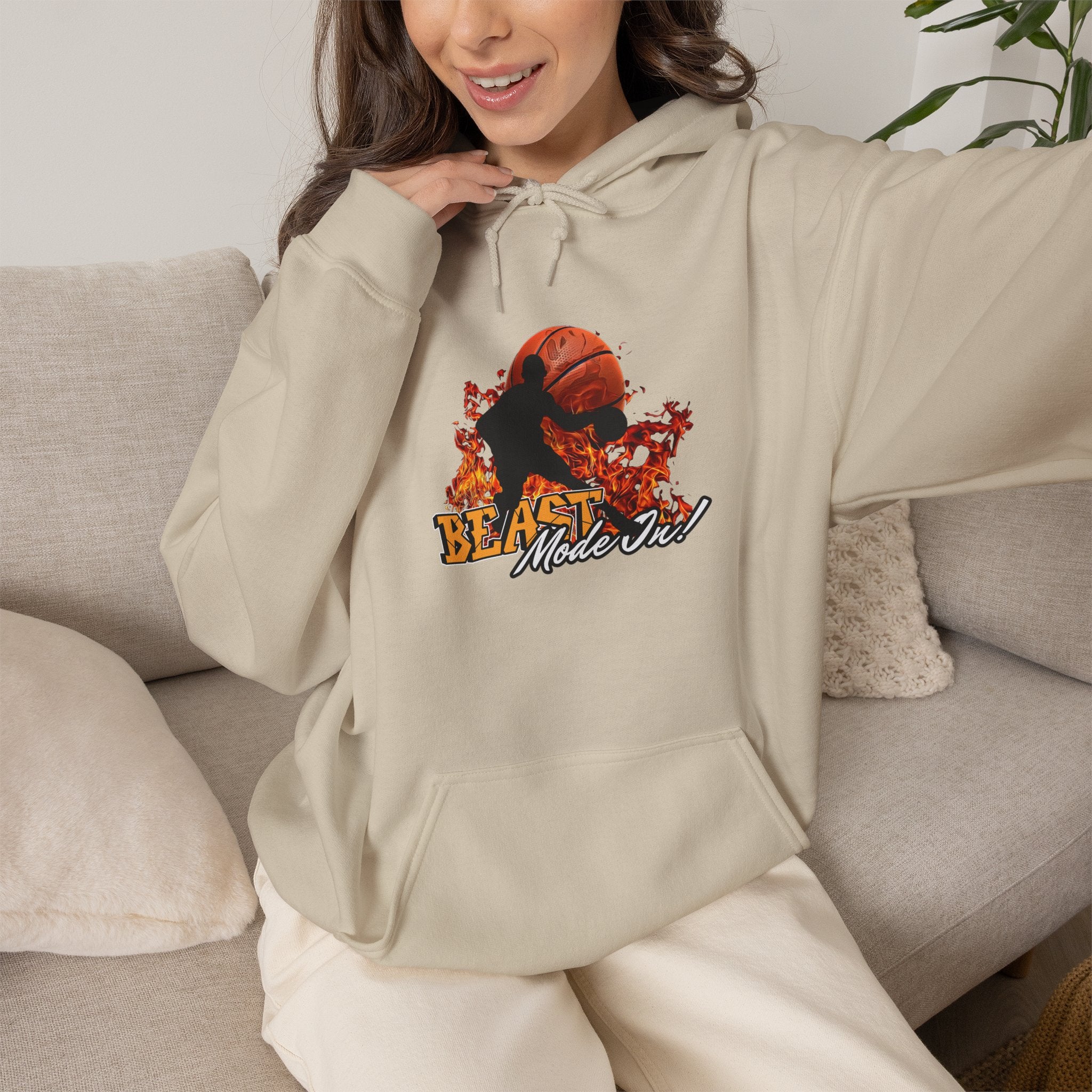Basketball Beast Mode Hoodie — "Beast Mode On" Graphic Pullover