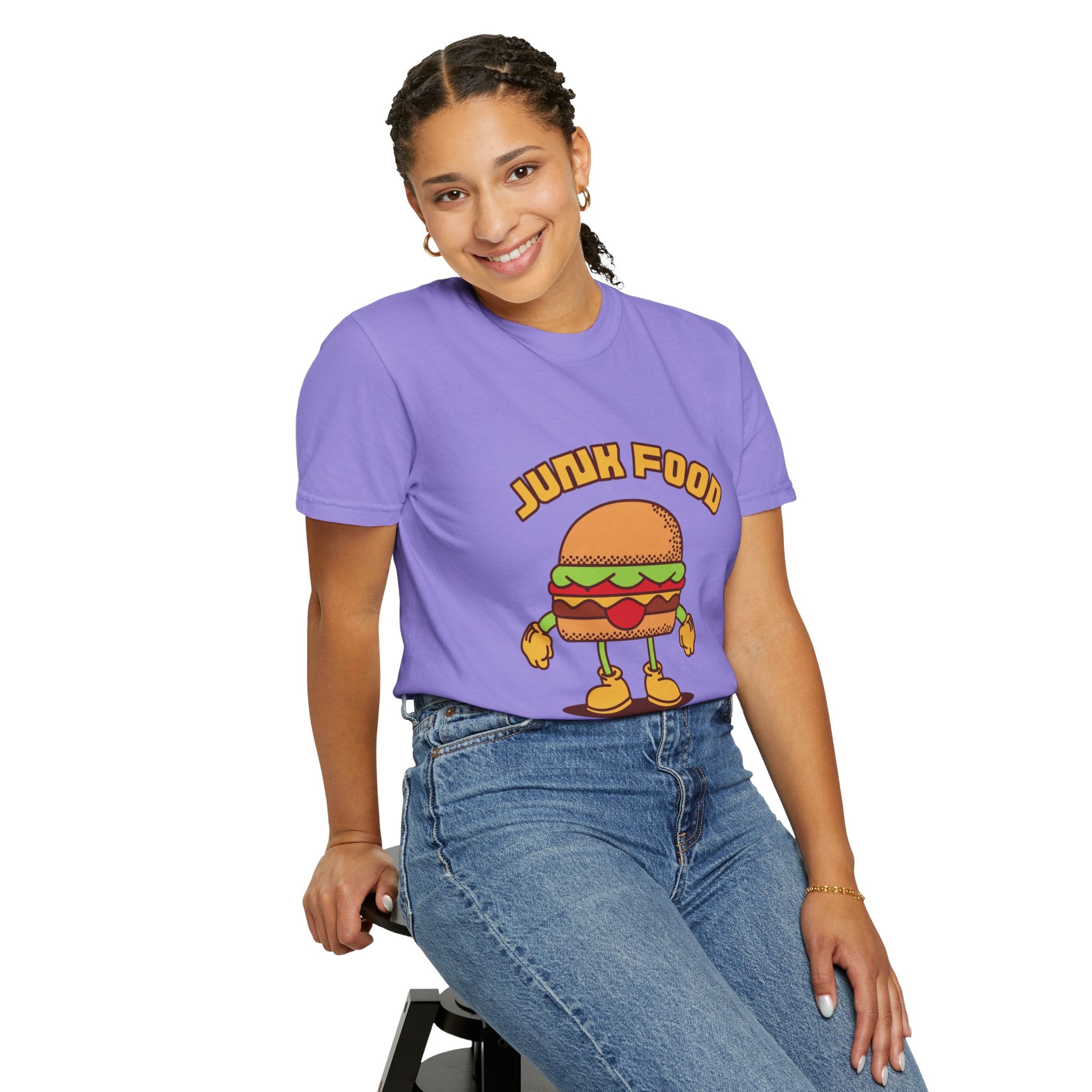 Junk Food Burger T-Shirt — Cute Retro ‘Delicious Taste’ Graphic Tee