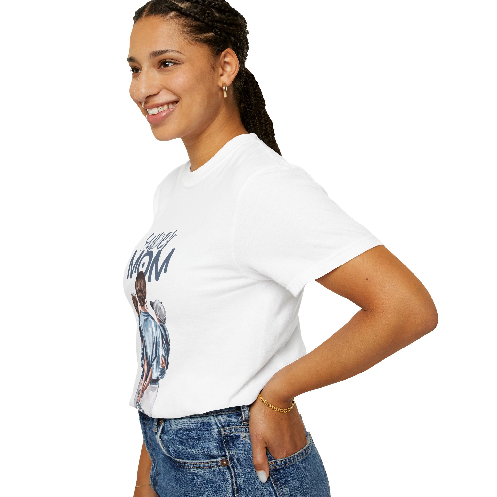 Super Mom T-Shirt — Mom with Kids Graphic Tee | Mother's Day Gift