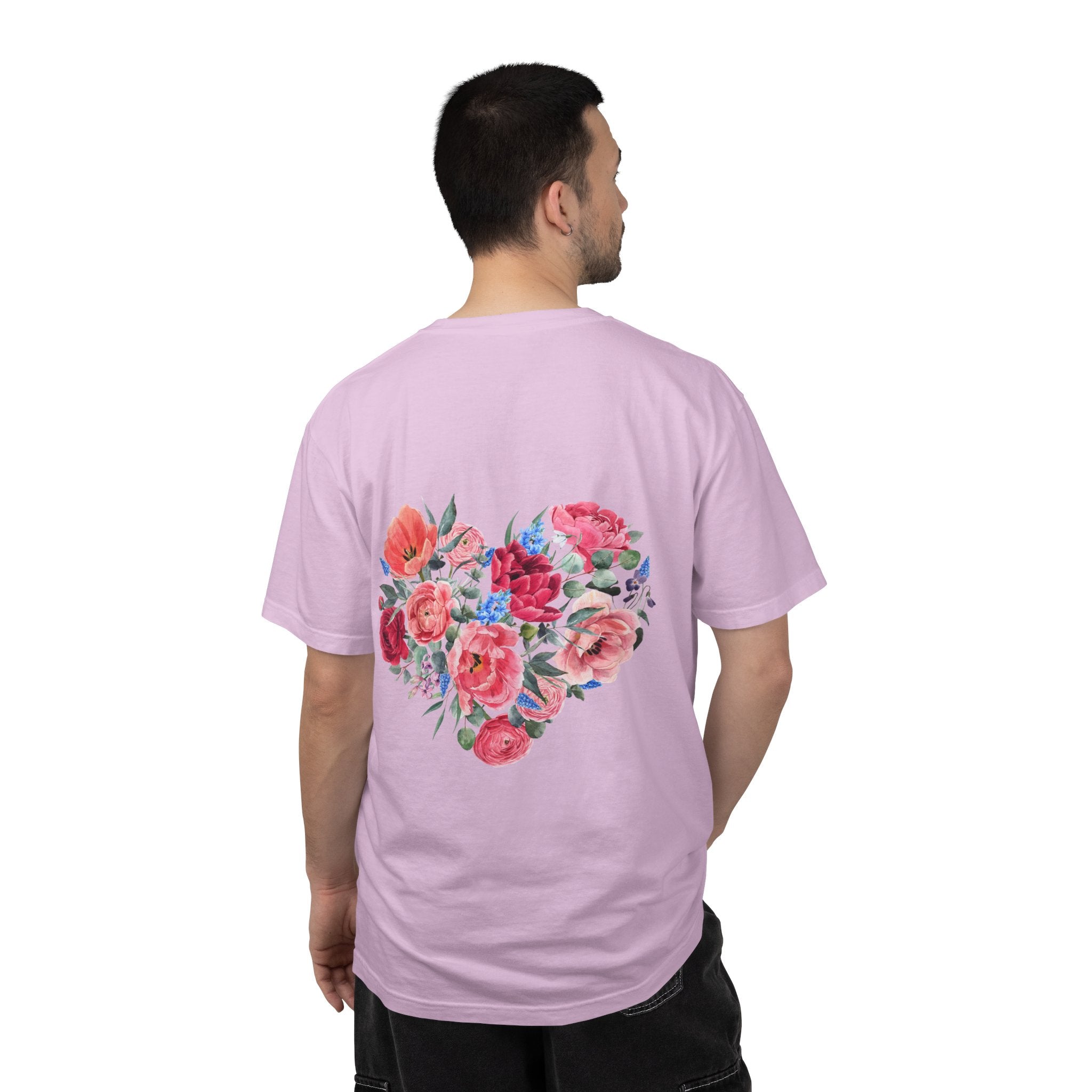 Floral Heart T-Shirt – Watercolor Rose Heart Graphic Tee (Valentine’s Day, Mother's Day)