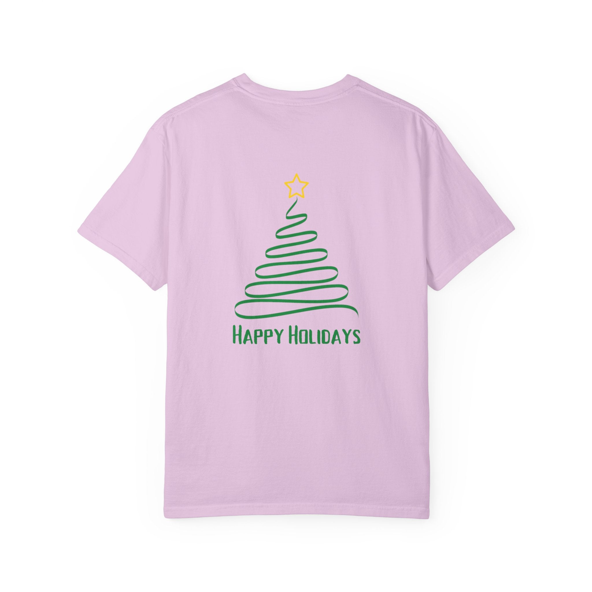 Holiday Spiral Christmas Tree T-Shirt — "Happy Holidays" Minimalist Graphic