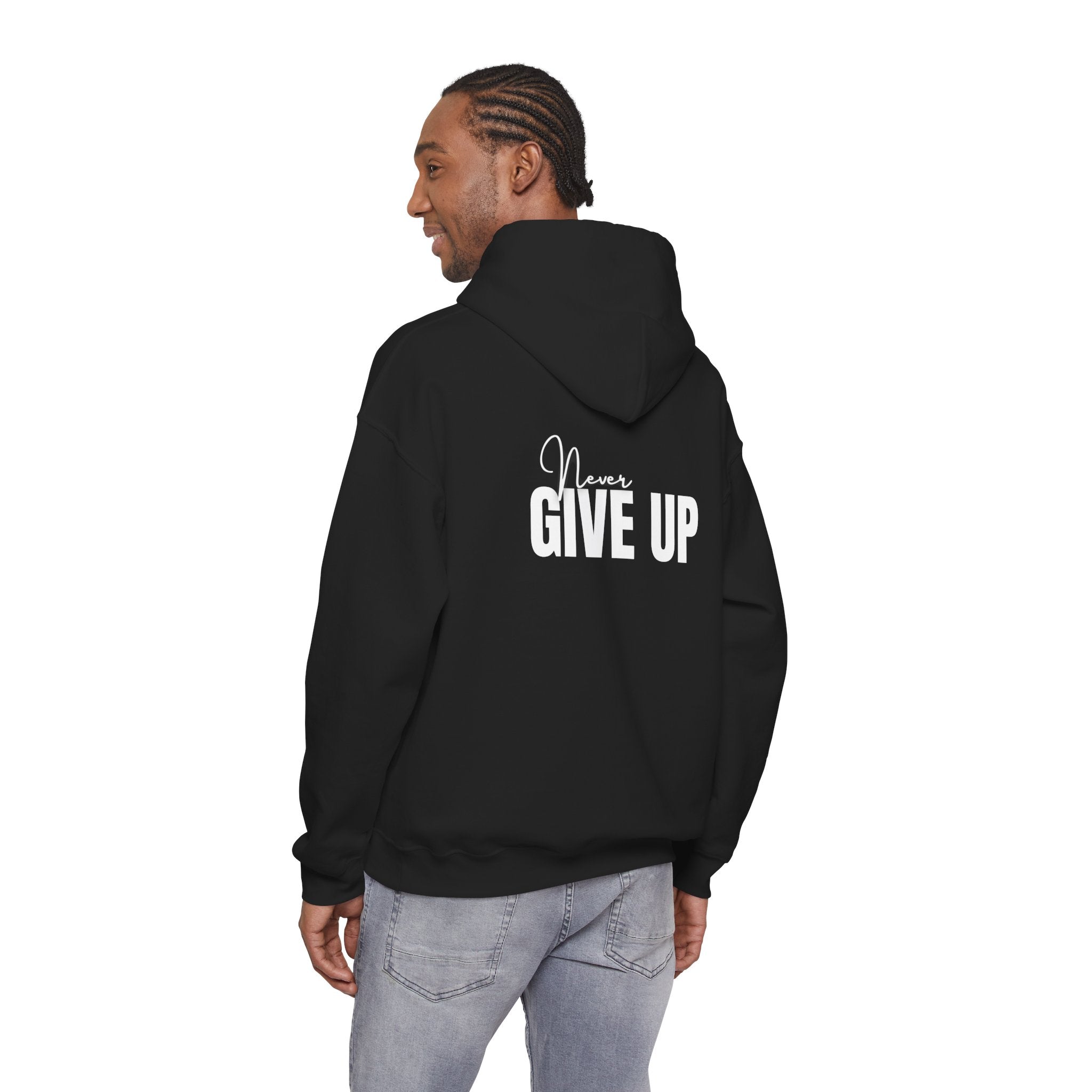 Never Give Up Hoodie – Motivational Inspirational Pullover for Athletes & Students
