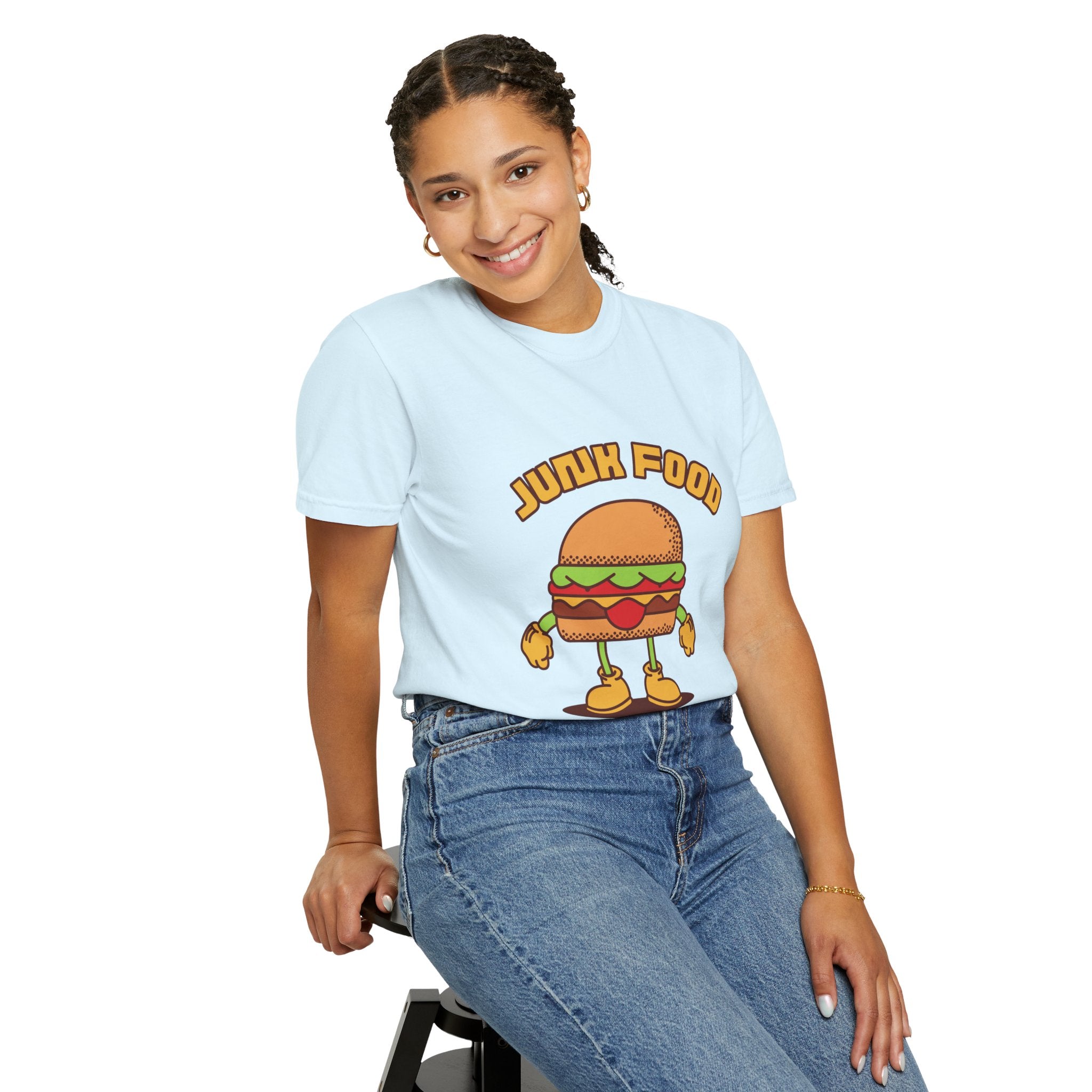 Junk Food Burger T-Shirt — Cute Retro ‘Delicious Taste’ Graphic Tee