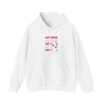 Cat Lover Hoodie — Cute Pink Kitty Graphic Pullover