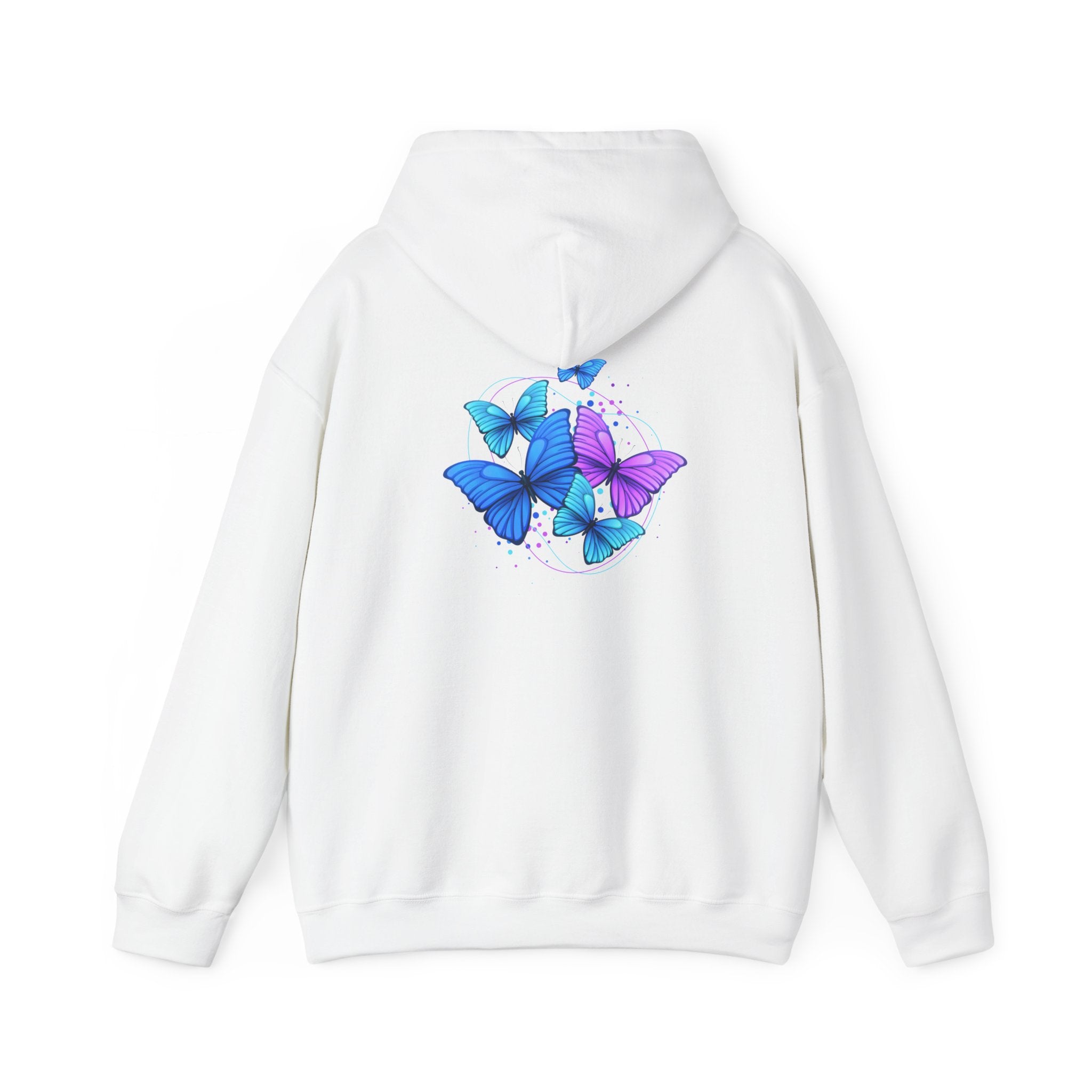 Butterfly Cluster Hoodie – Blue & Purple Butterfly Graphic Sweatshirt