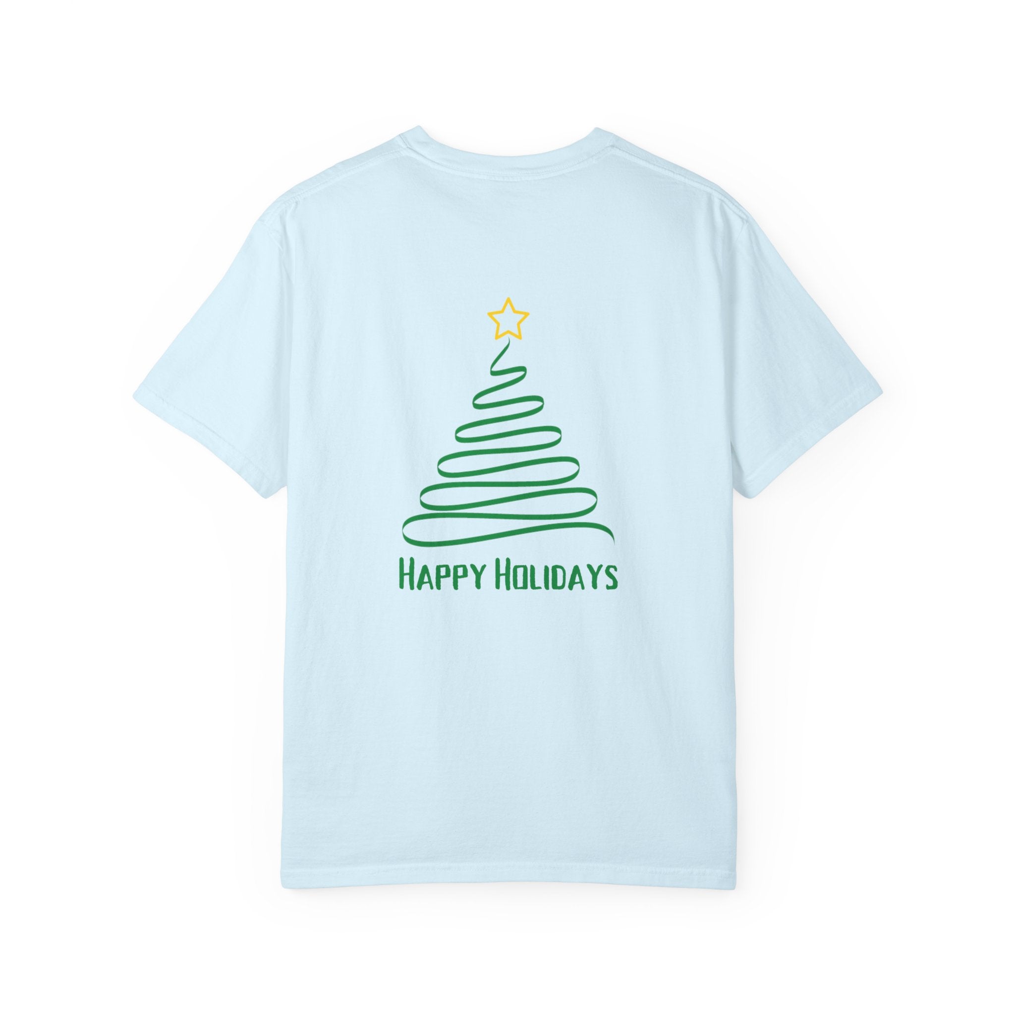 Holiday Spiral Christmas Tree T-Shirt — "Happy Holidays" Minimalist Graphic