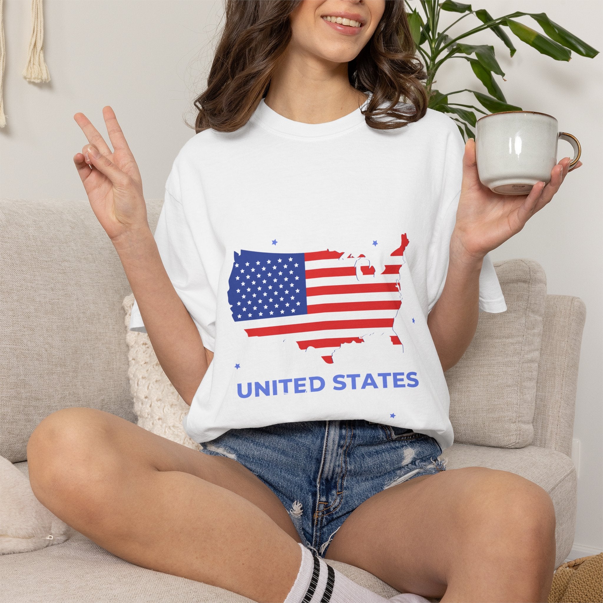 United States Flag Map T-Shirt — Patriotic USA Graphic Tee for 4th of July