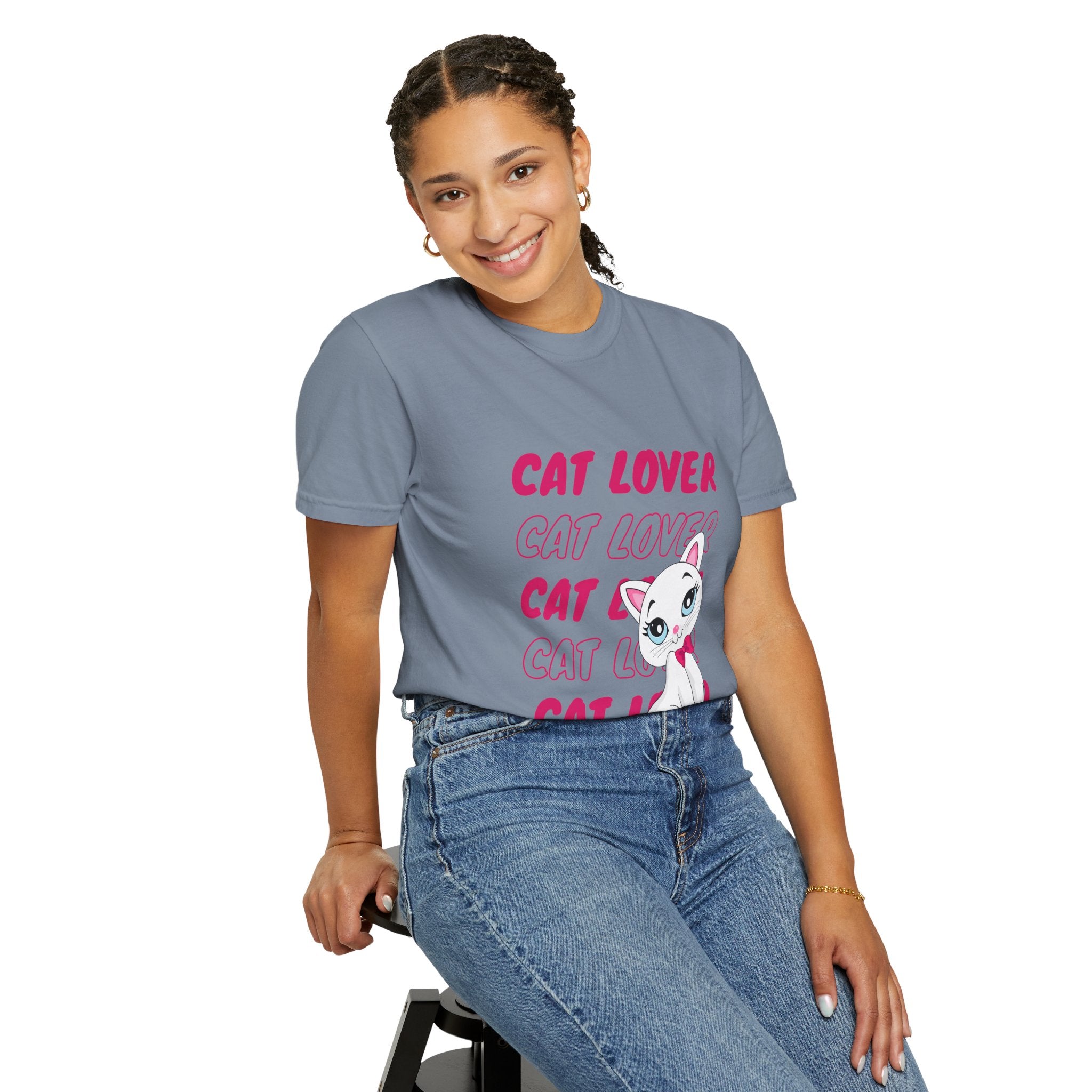 Cat Lover T-Shirt — Cute White Kitten Graphic Tee for Cat Moms & Fans