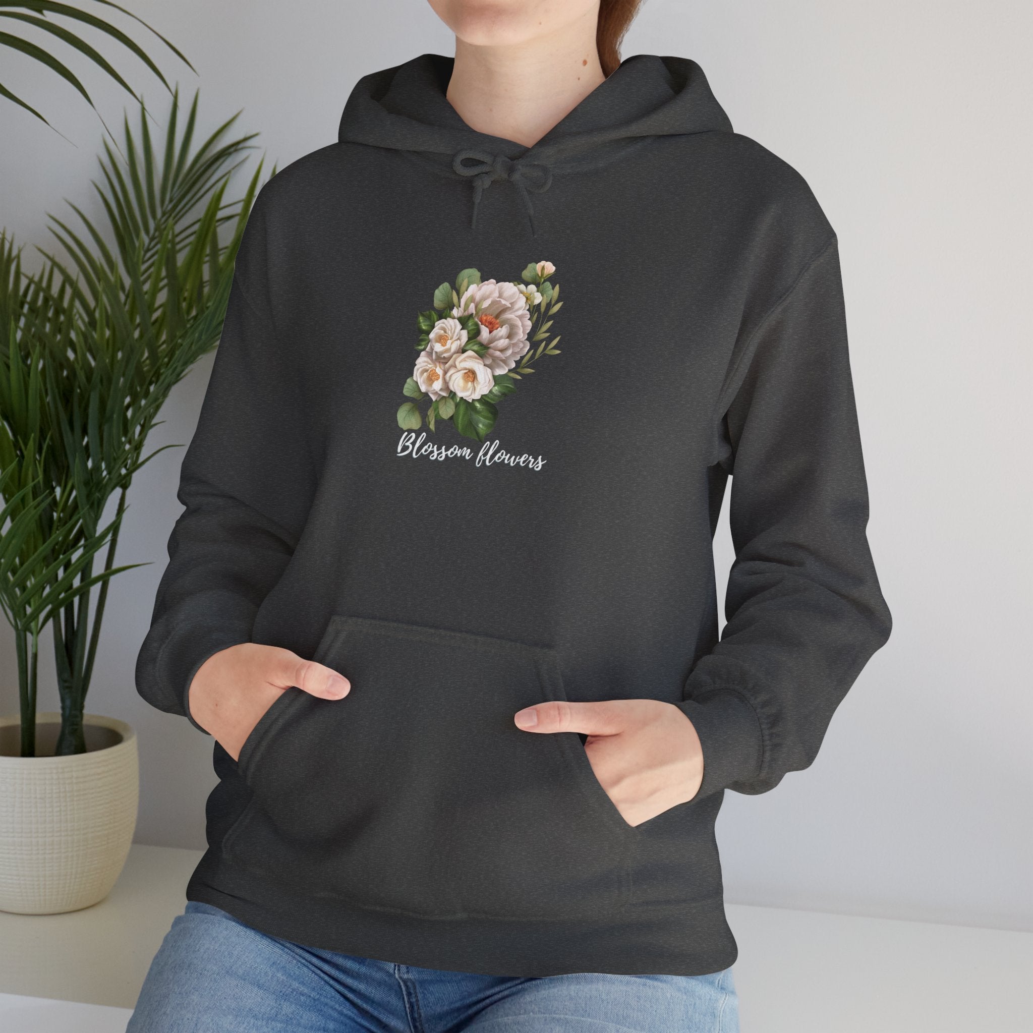 Floral 'Blossom Flowers' Hoodie – Soft Vintage Rose Graphic