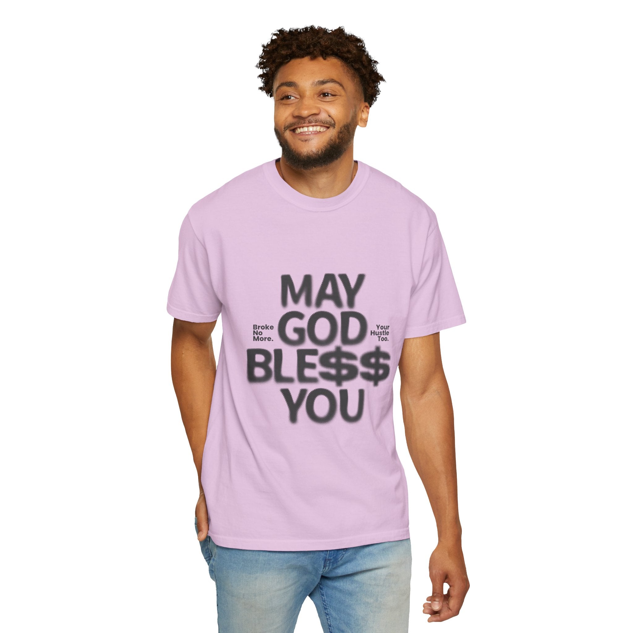May God Bless You T-Shirt — Graphic Prayer Tee with Dollar Sign Design